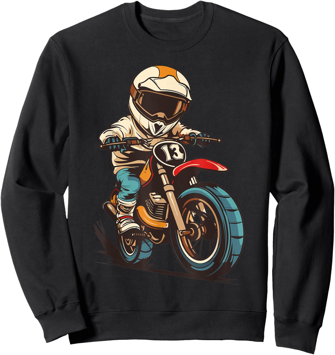 Retro Motocross, Kids Dirt Bike Sweatshirt - Sweatshirt | Black