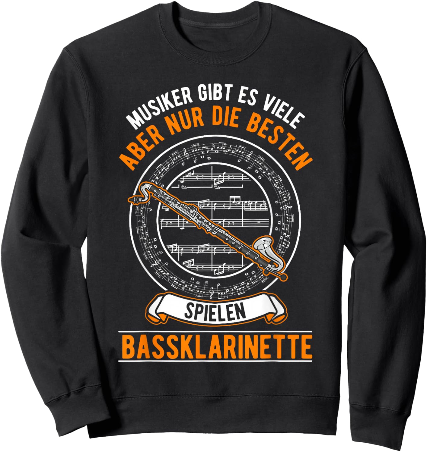 Bassklarinette Spruch Sweatshirt - Sweatshirt | Black
