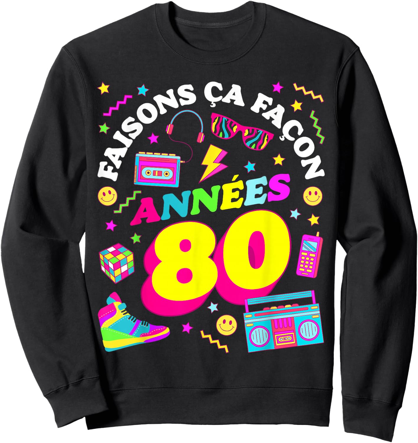Party 80s Birthday Party 80s Retro Style Sweatshirt - Sweatshirt | Black