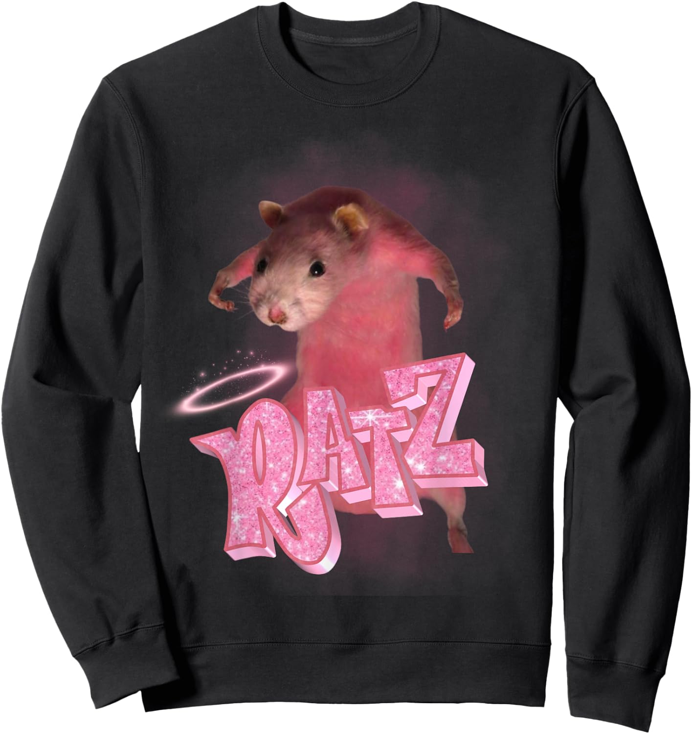 Ratz Meme Funny Rat Funny Mouse Ratz Pink Ratz Mouse Sweatshirt - Sweatshirt | Black