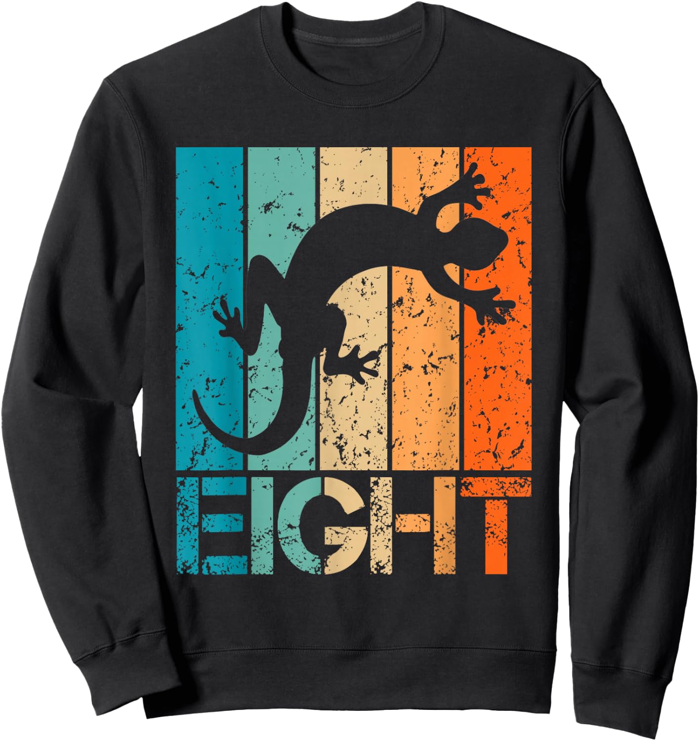 8th Lizard Birthday 8 Year Old 8yr Boy Girl Birthday Reptile Sweatshirt - Sweatshirt | Black