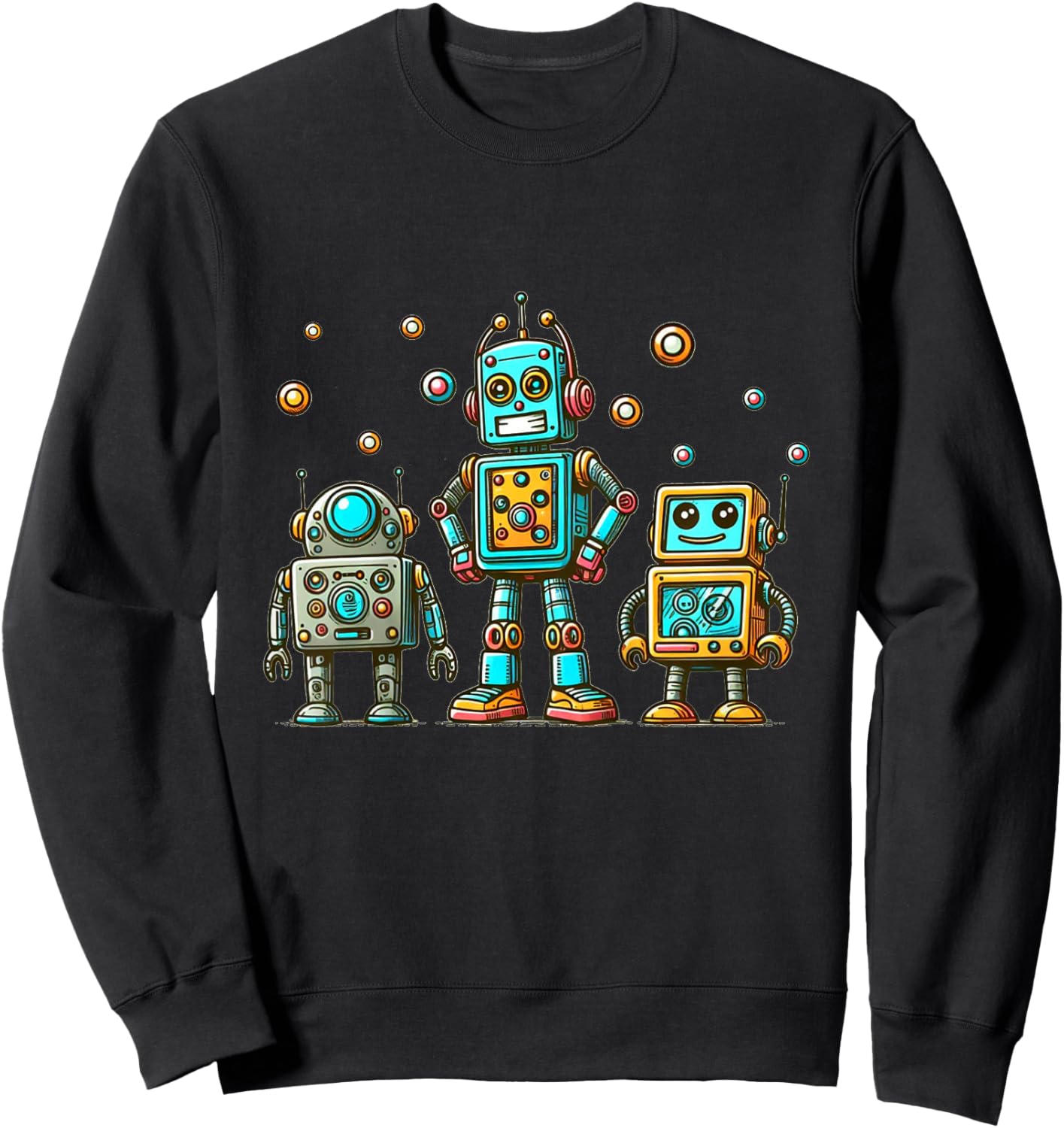 Kids Robot Science Technology Future | Kids Girls & Boys , Blue, 2 Sweatshirt - Sweatshirt | Black