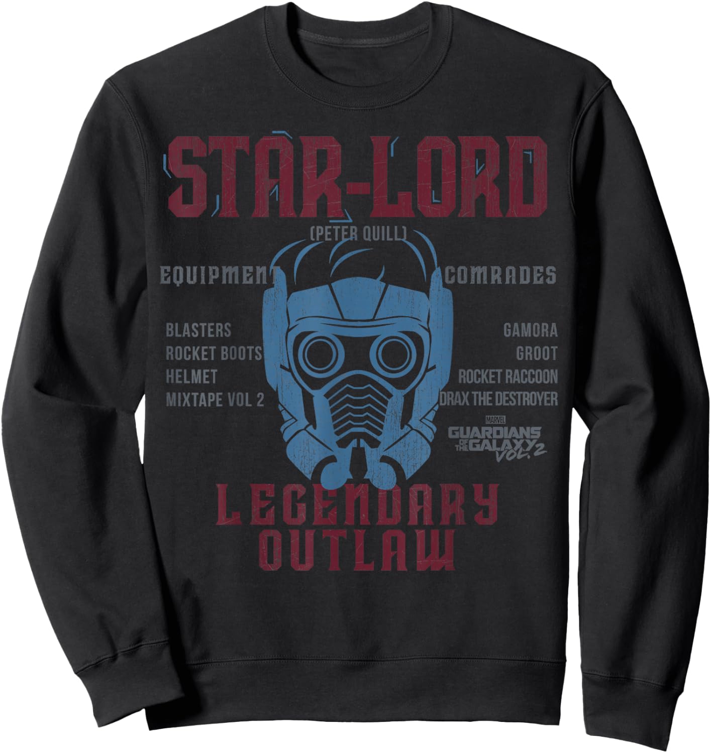 Marvel Guardians of The Galaxy Vol. 2 Star-Lord Schematic Sweatshirt - Sweatshirt | Black