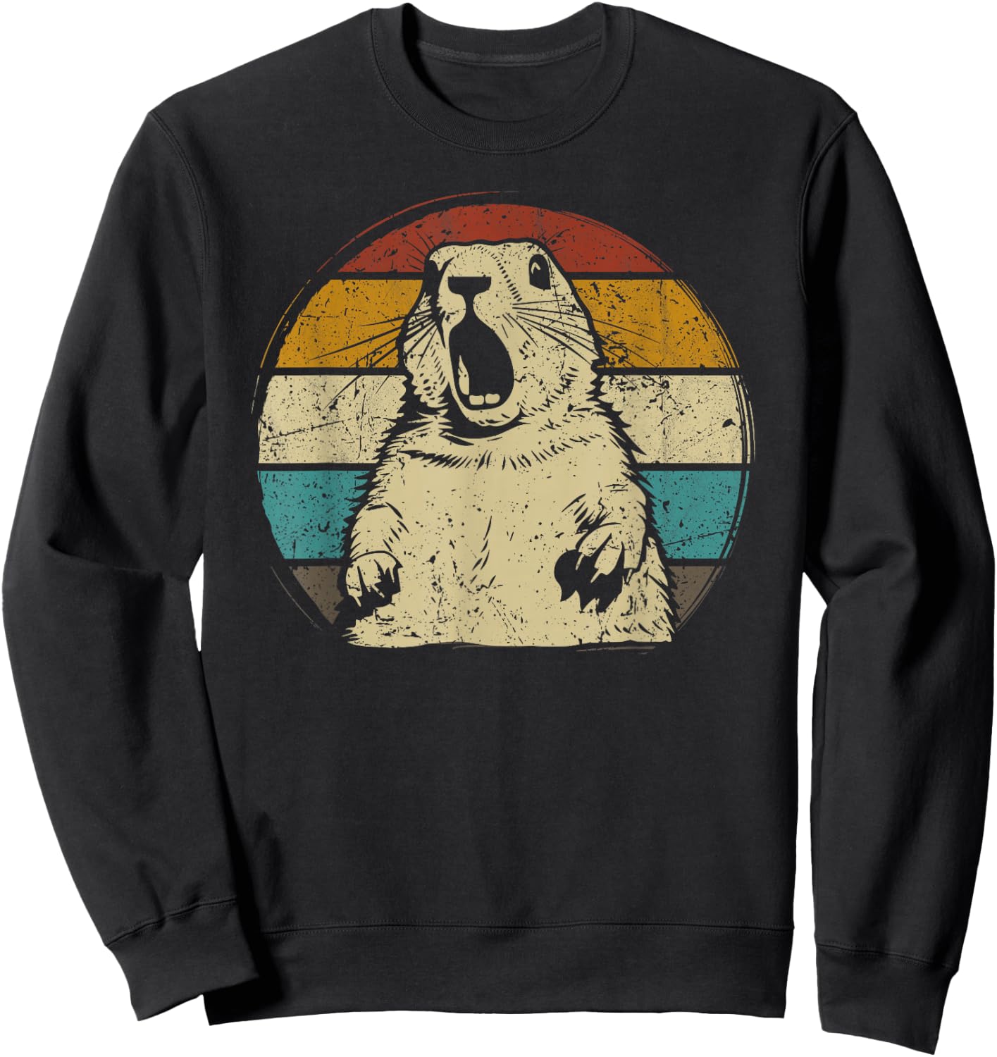 Prairie dog vintage for Prairie Dog Lover 60s 70s Retro Sweatshirt - Sweatshirt | Black