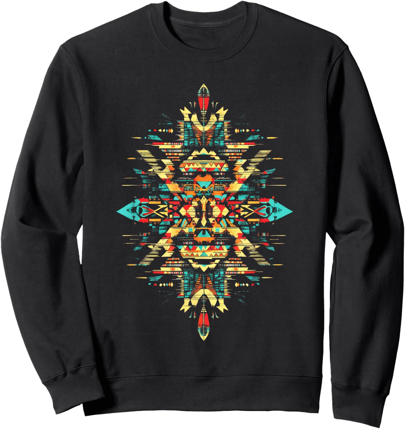 Southwest Turquoise Native American Aztec Pattern Sweatshirt - Sweatshirt | Black