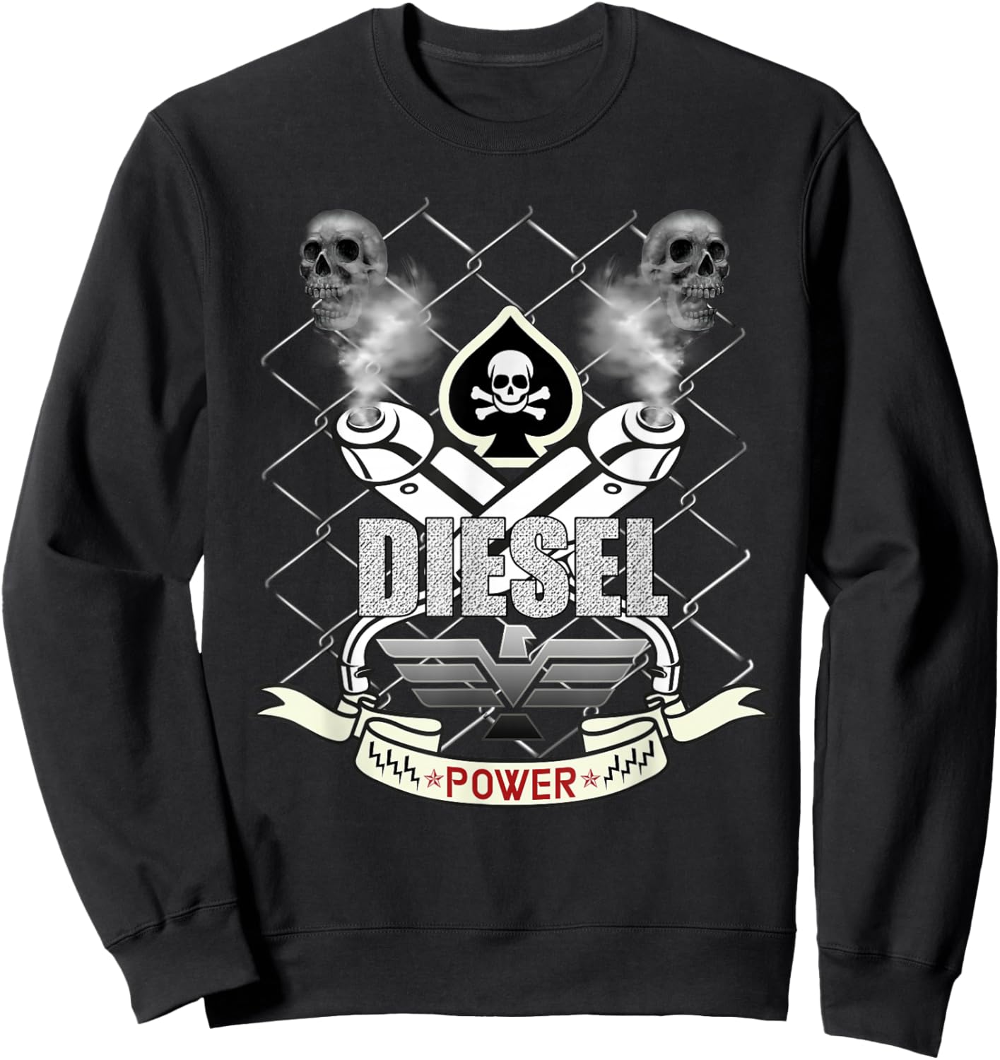 Diesel Power Skull Design , black Sweatshirt - Sweatshirt | Black
