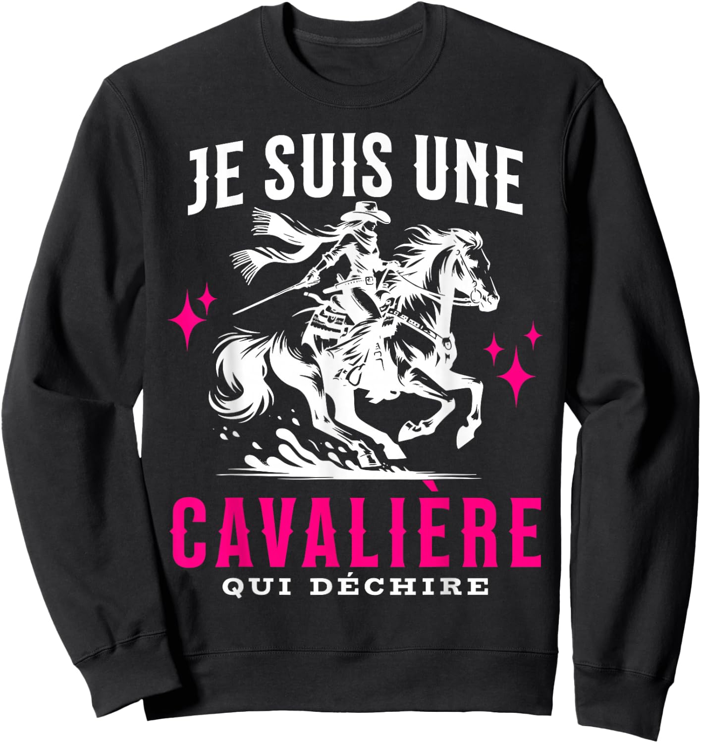 Girl Riding Horse Je Suis Une Rider Qui Déchire , Black, S Sweatshirt - Sweatshirt | Black