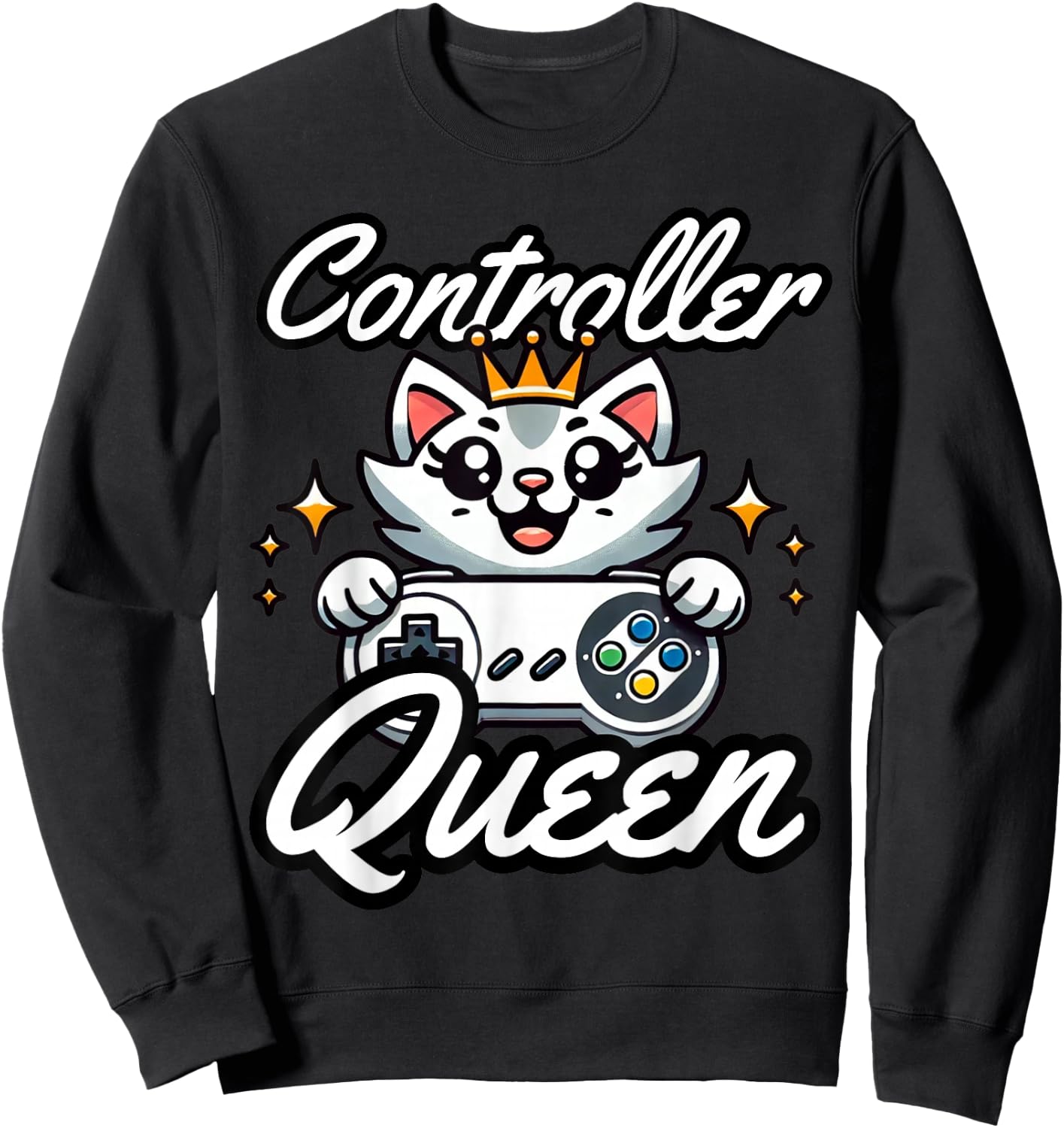Gamer Girl Cat Gaming Cute Video Game Women Girls Sweatshirt - Sweatshirt | Black