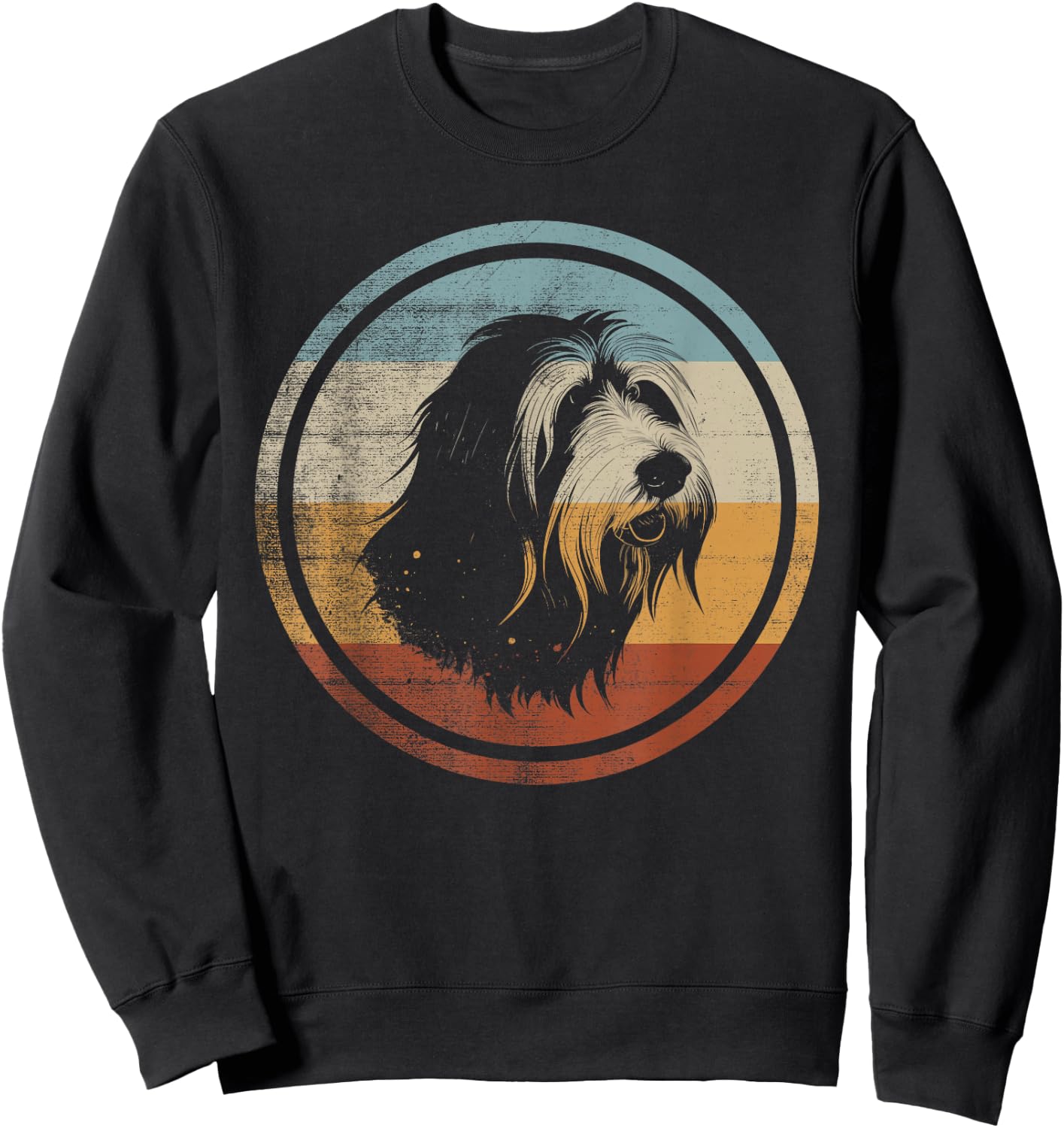 Retro Style Bearded Collie Hund Sweatshirt - Sweatshirt | Black