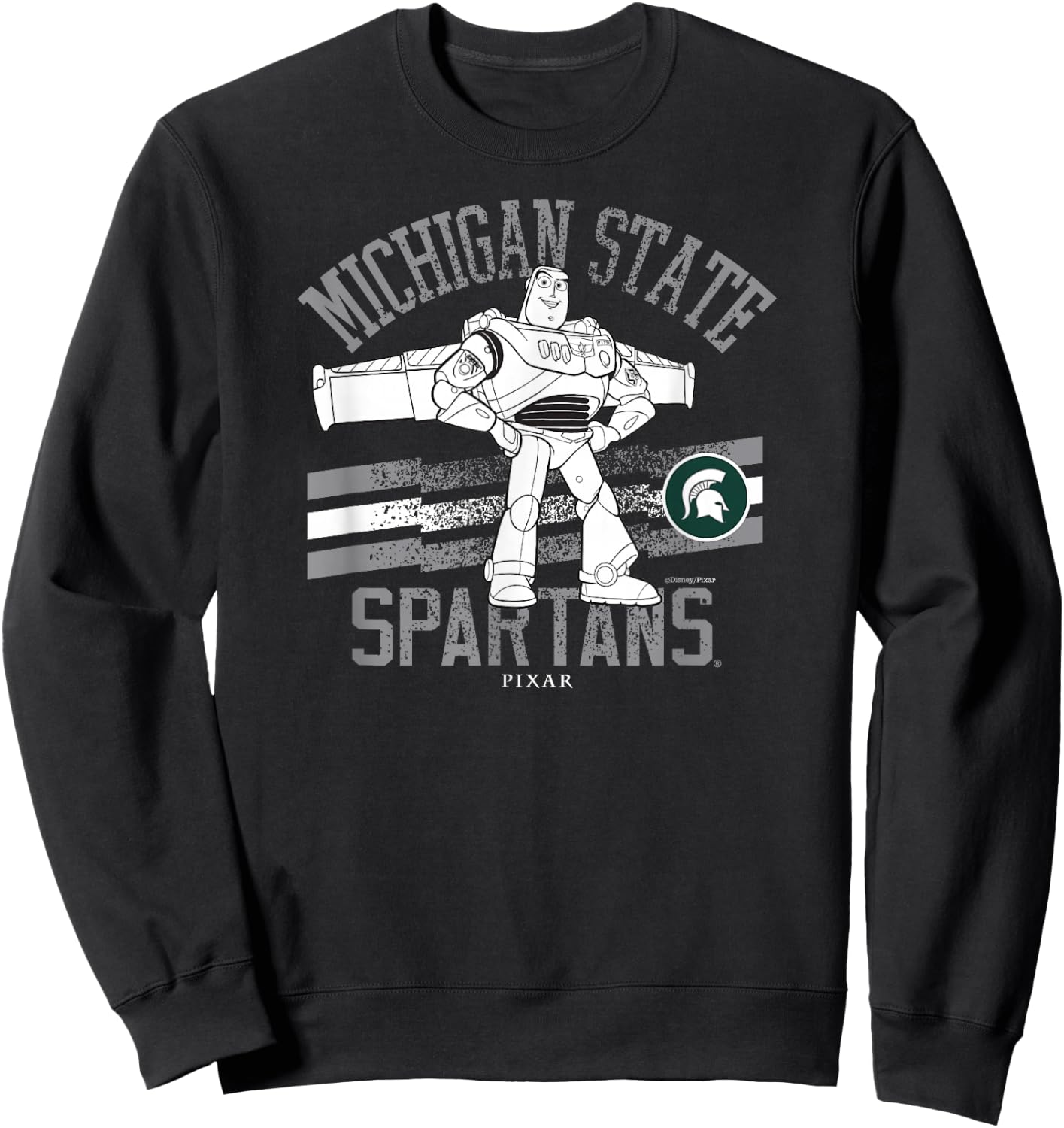 Michigan State Spartans Buzz Lightyear Vintage Dark Heather Sweatshirt - Sweatshirt | Black