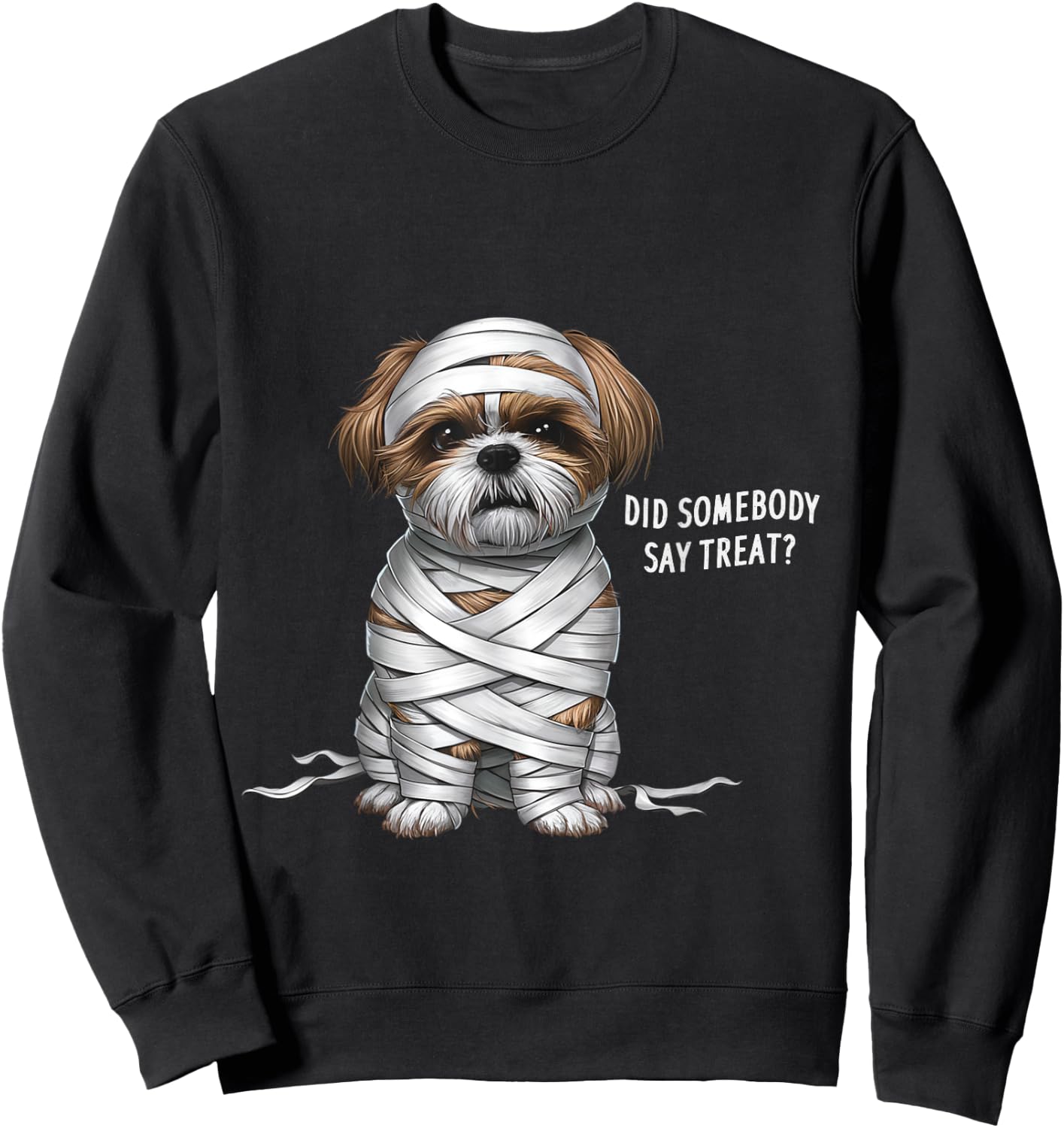 Shih Tzu Mummy Halloween Dog Men Women Kids Sweatshirt - Sweatshirt | Black