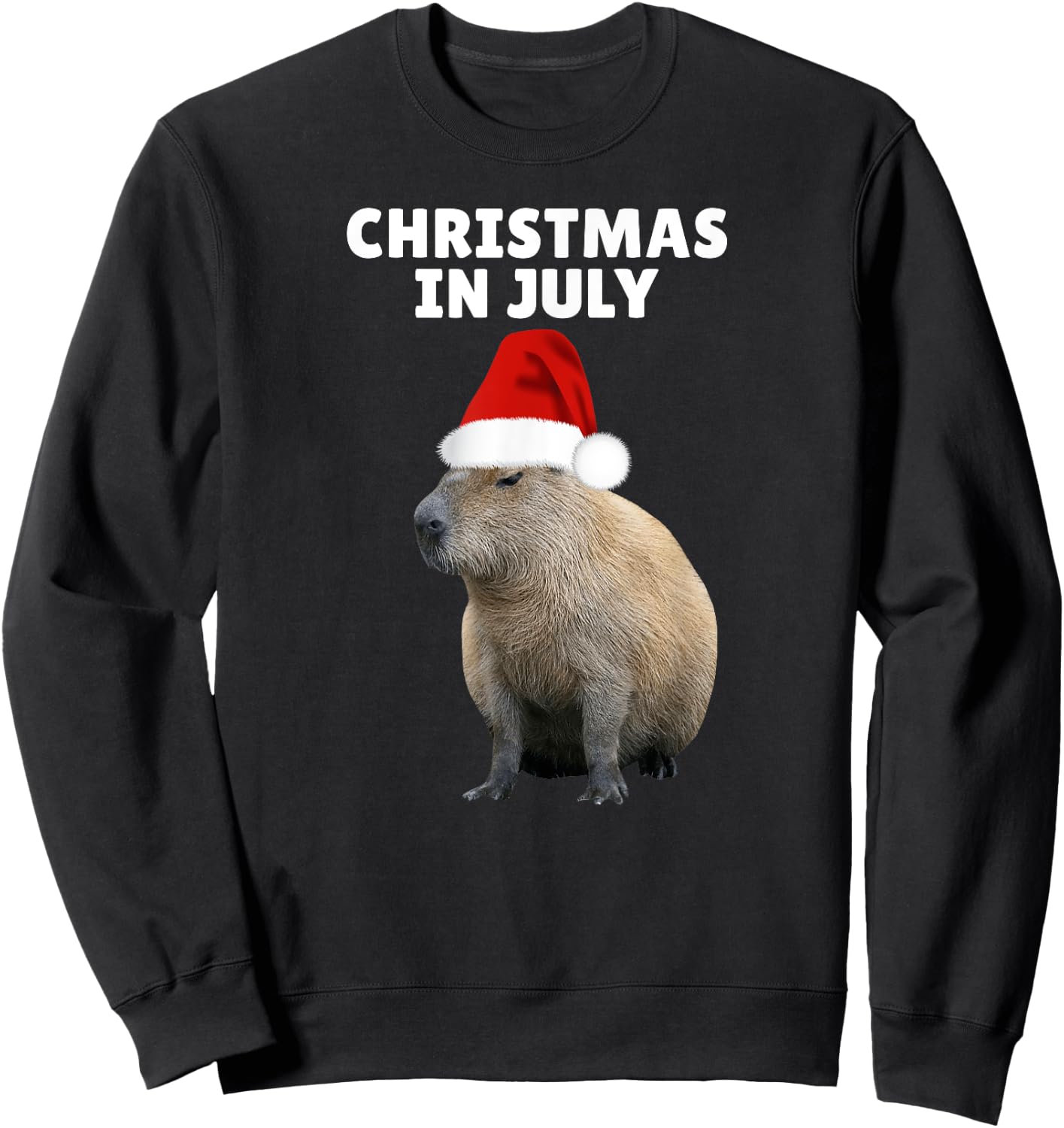 Christmas in July Capybara Ok I Pull Up Sweatshirt - Sweatshirt | Black