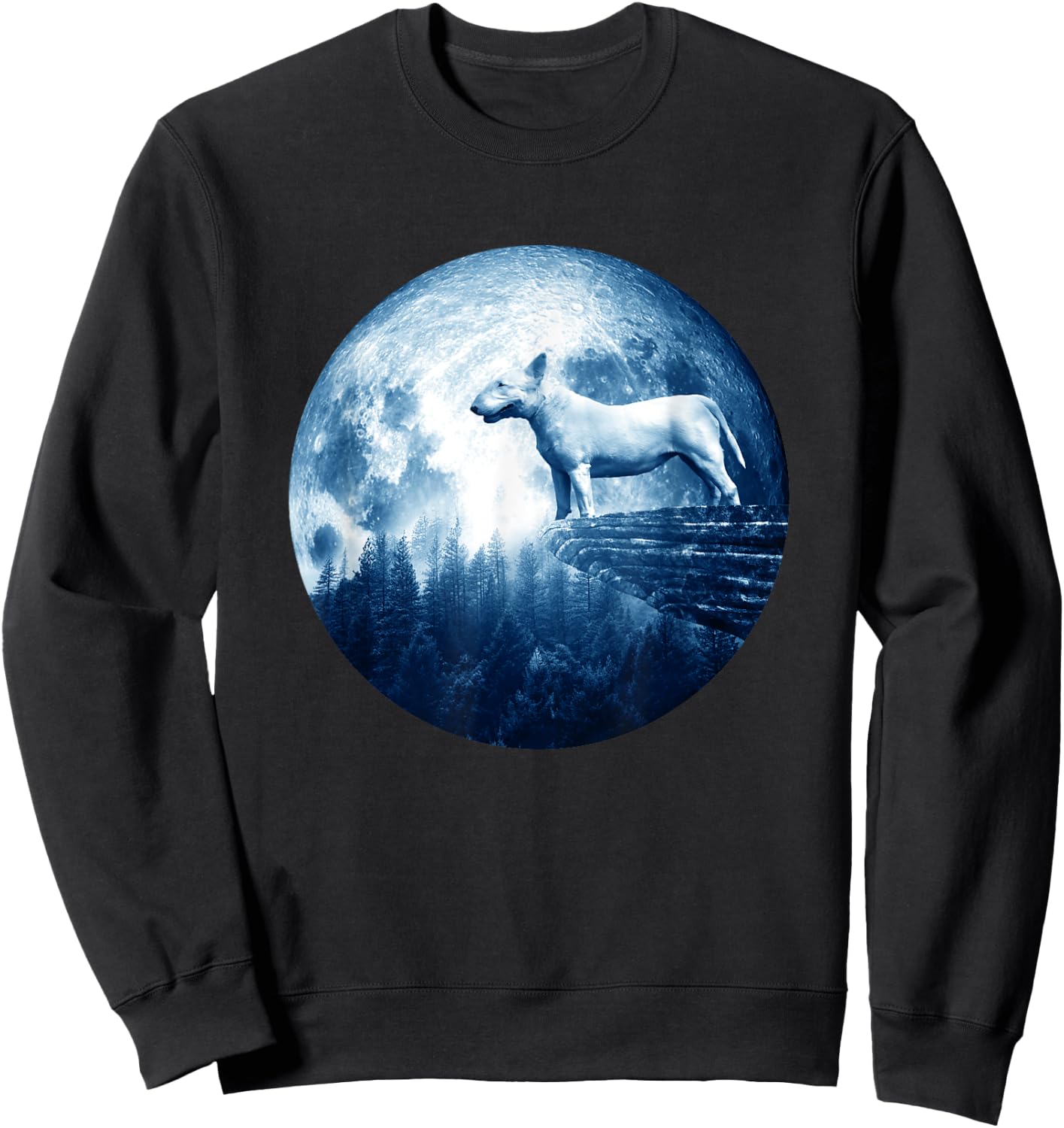 Bull Terrier Dog Moon Dog Mom Dad Women Men Dog Lovers Sweatshirt - Sweatshirt | Black