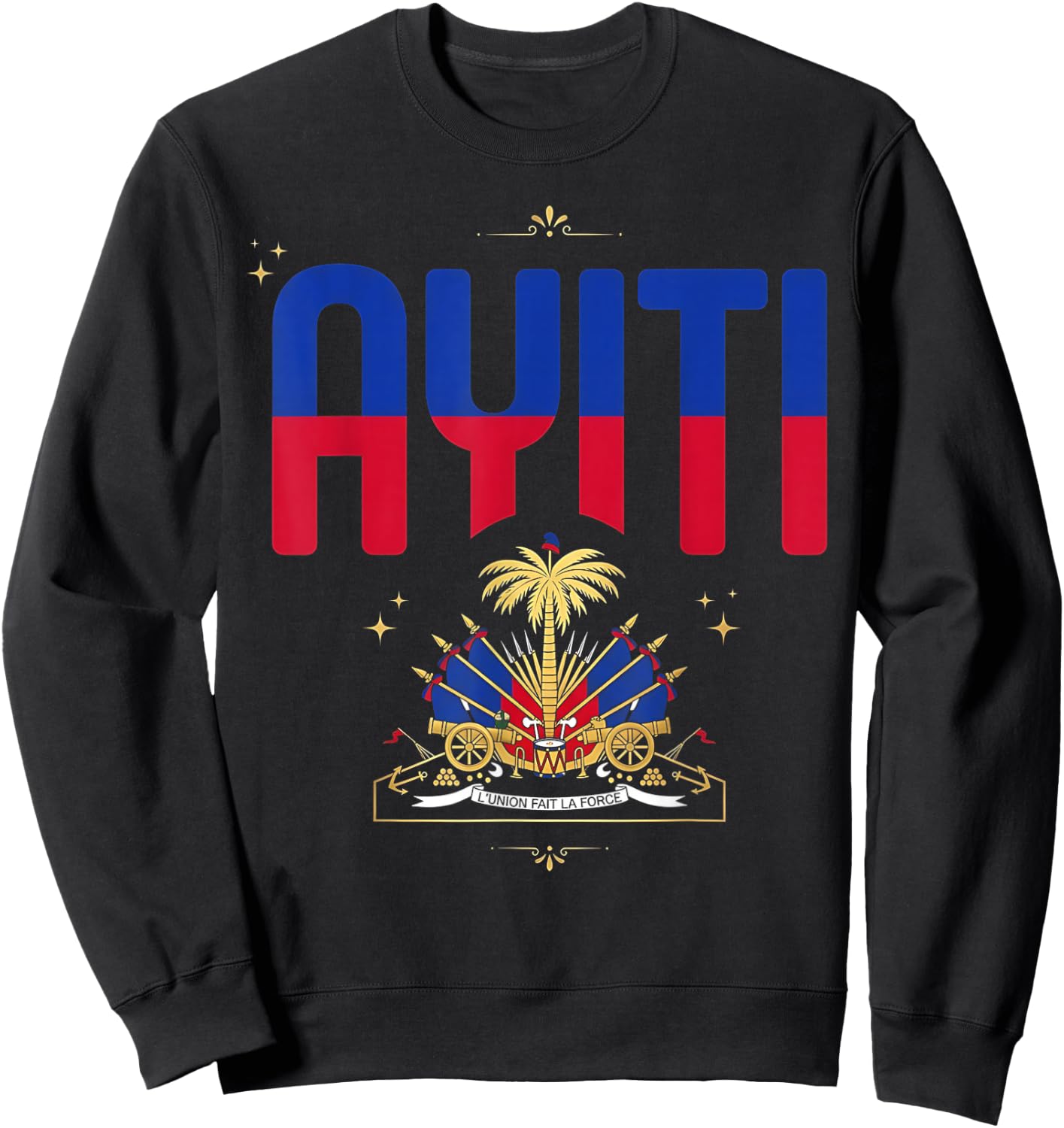 Haiti Pride Coat of Arms Sweatshirt - Sweatshirt | Black