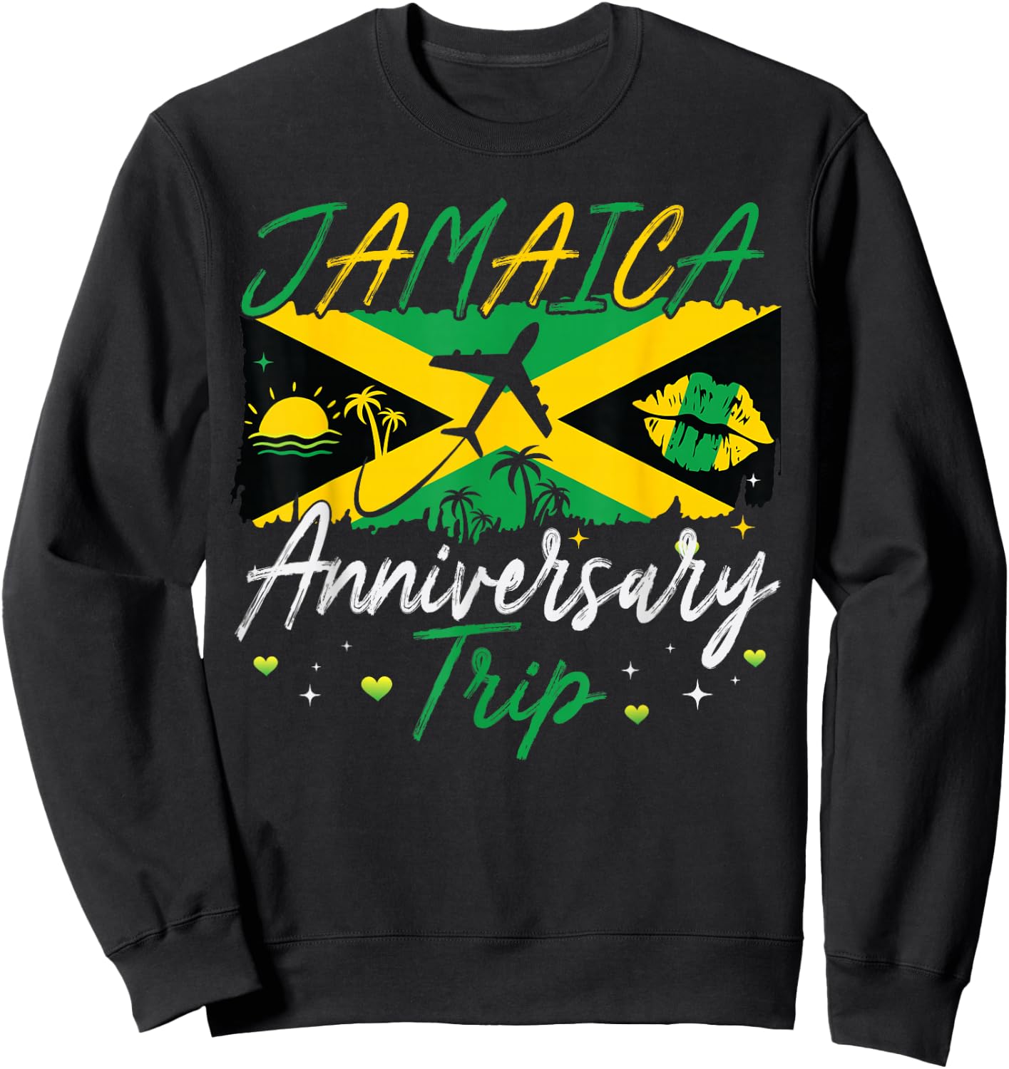 Jamaica Anniversary Trip 2026 Couple Summer Vacation Trip Sweatshirt - Sweatshirt | Black