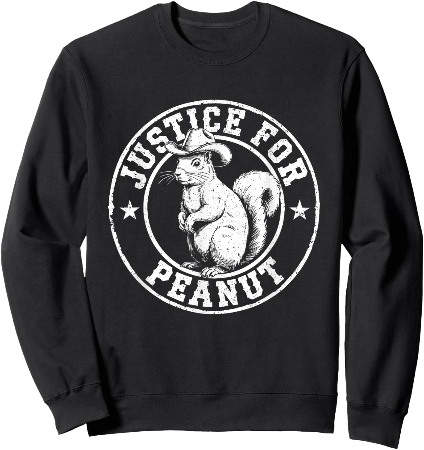 Justice For Peanut The Squirrel - Cute Squirrel Cowboy Hat Sweatshirt - Sweatshirt | Black