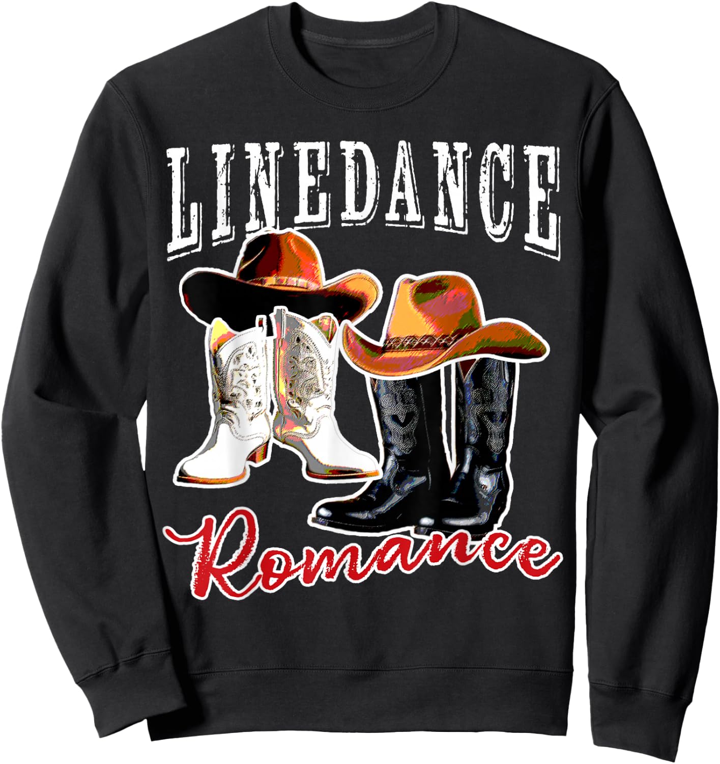 Country Western Theme Couple His Hers Matching Linedancing Sweatshirt - Sweatshirt | Black
