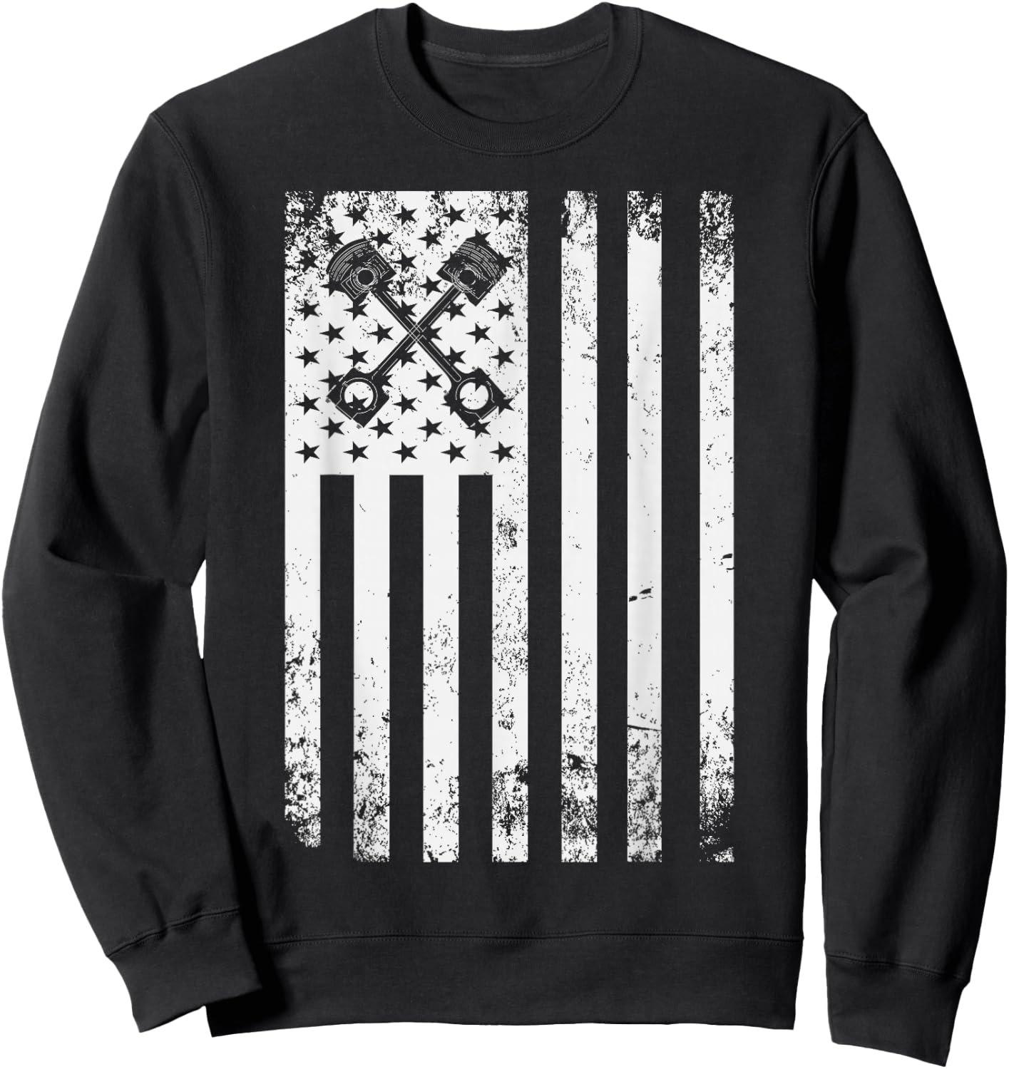 Car Mechanic Automotive US Flag Mechanical Diesel Engine Men Sweatshirt - Sweatshirt | Black