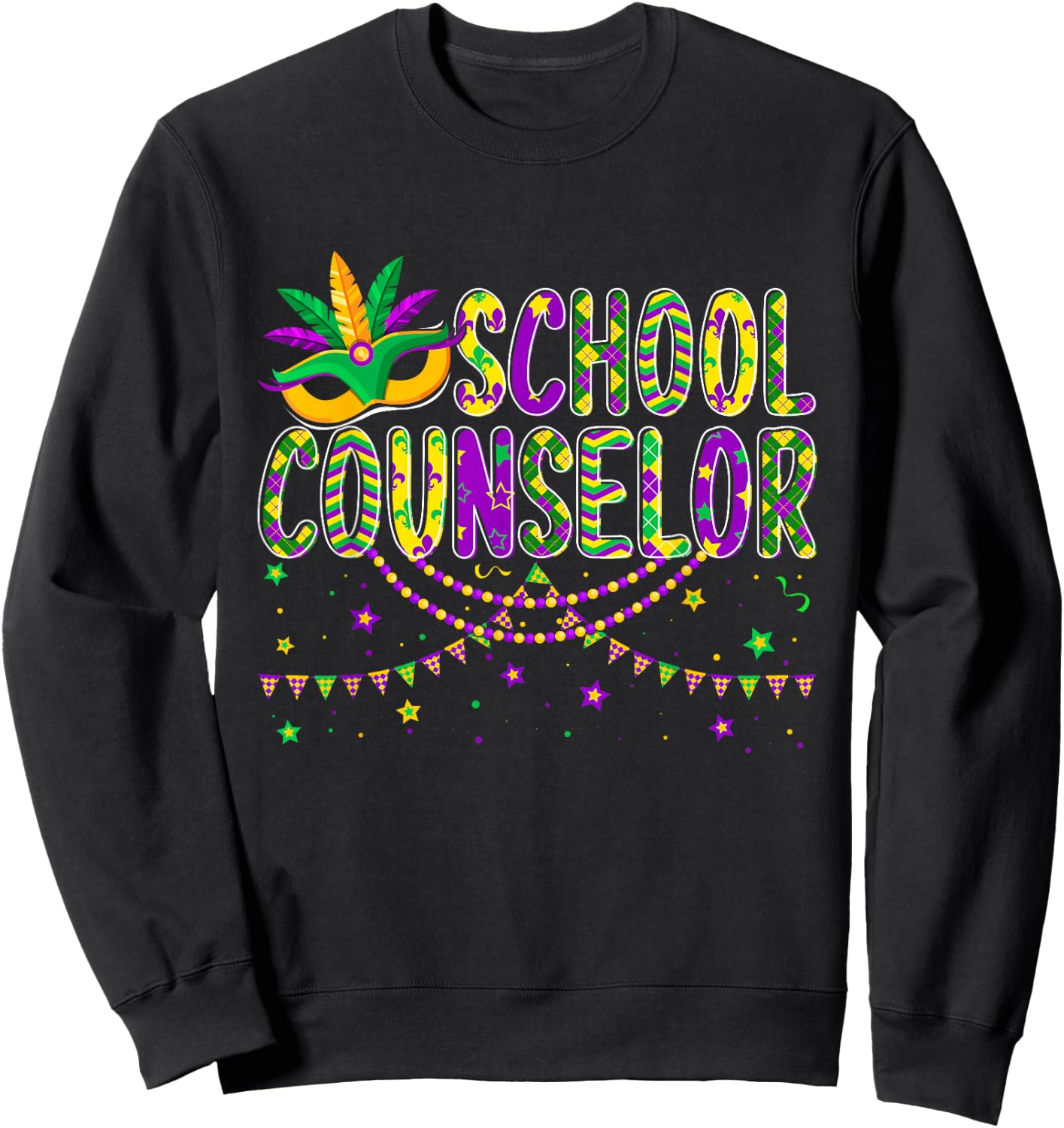 Mardi Gras School Counselor Jester Nurse Mardi Gras Women Sweatshirt - Sweatshirt | Black