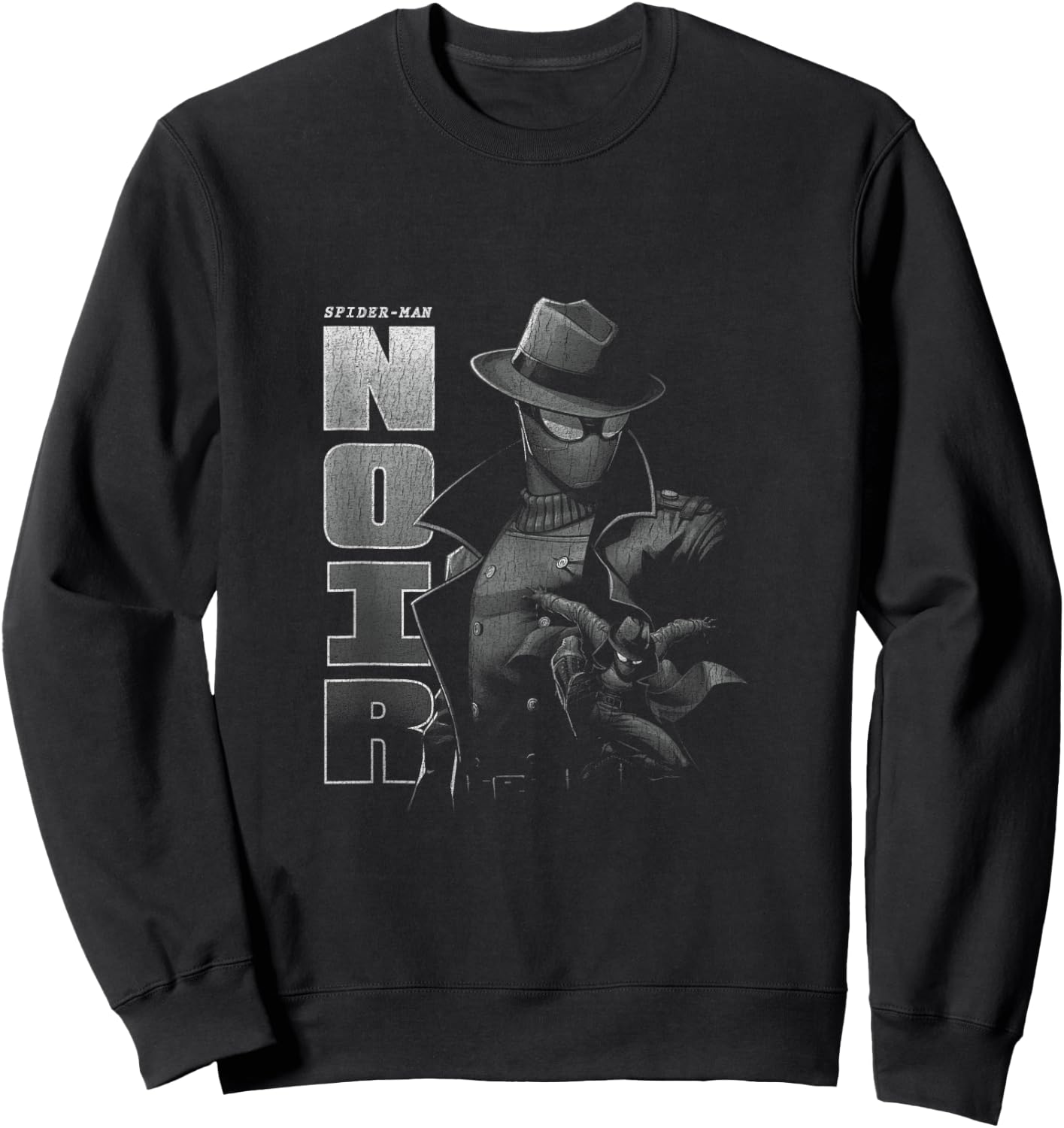Marvel Comics Spider-Man Noir Detective Distressed Vintage Sweatshirt - Sweatshirt | Black