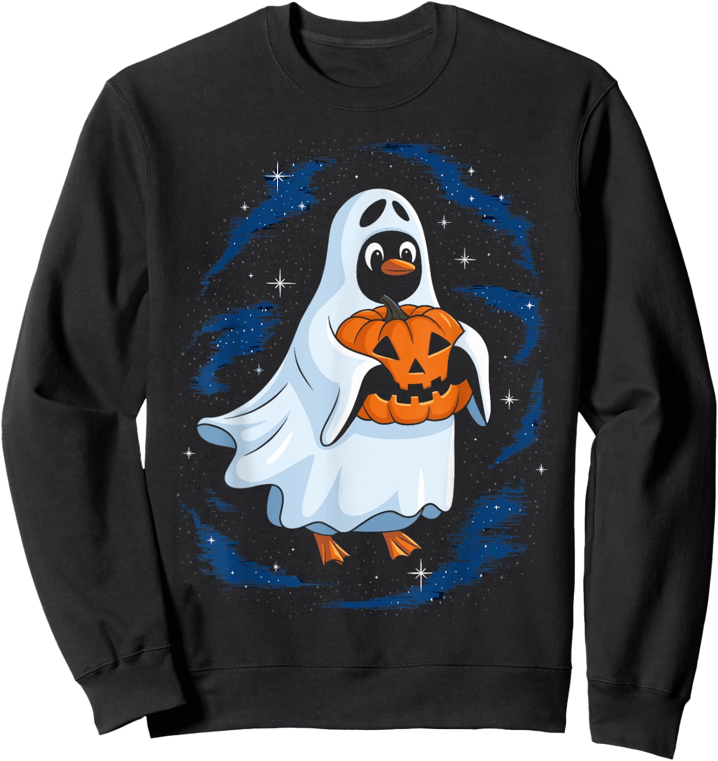 Funny Ghost Penguin Lovers Spooky Halloween Costume Sweatshirt - Sweatshirt | Black