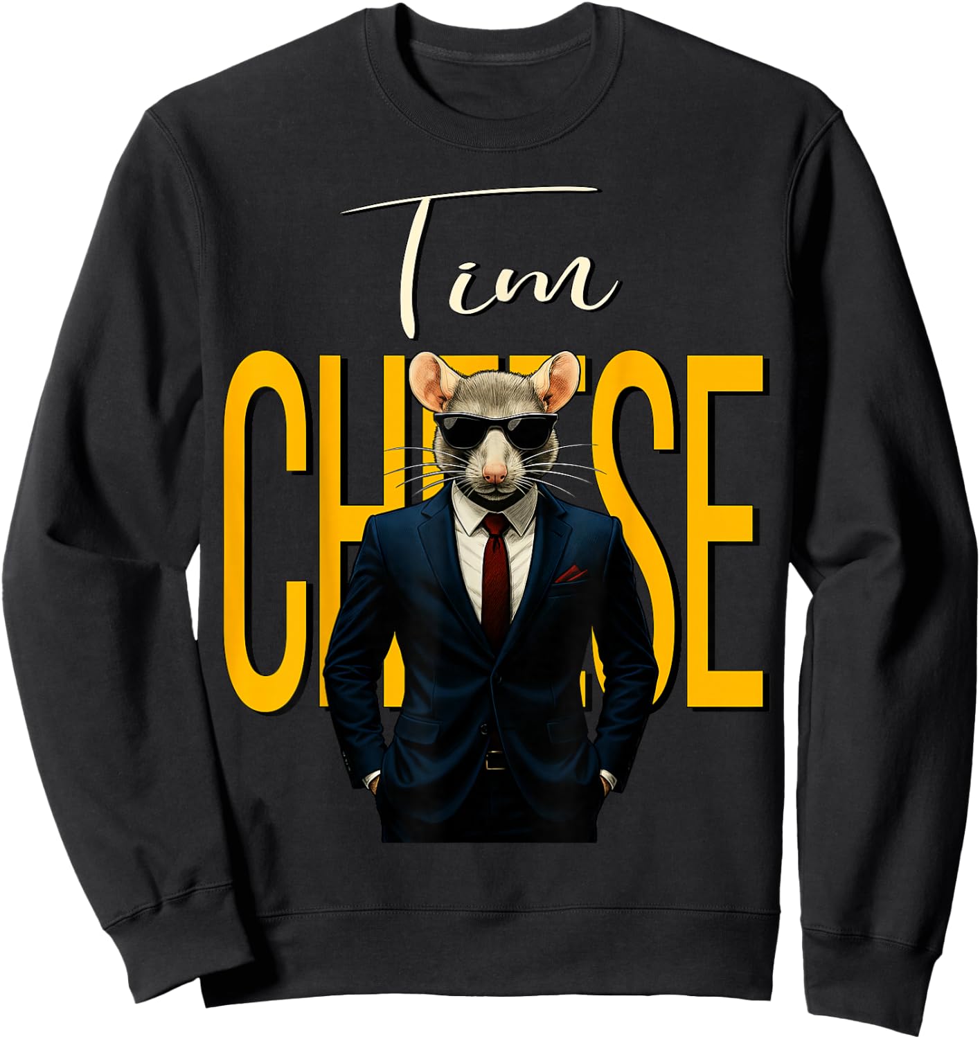 Tim Cheese - Funny Mouse Secret Agent Brainrot Kids Gaming Sweatshirt - Sweatshirt | Black