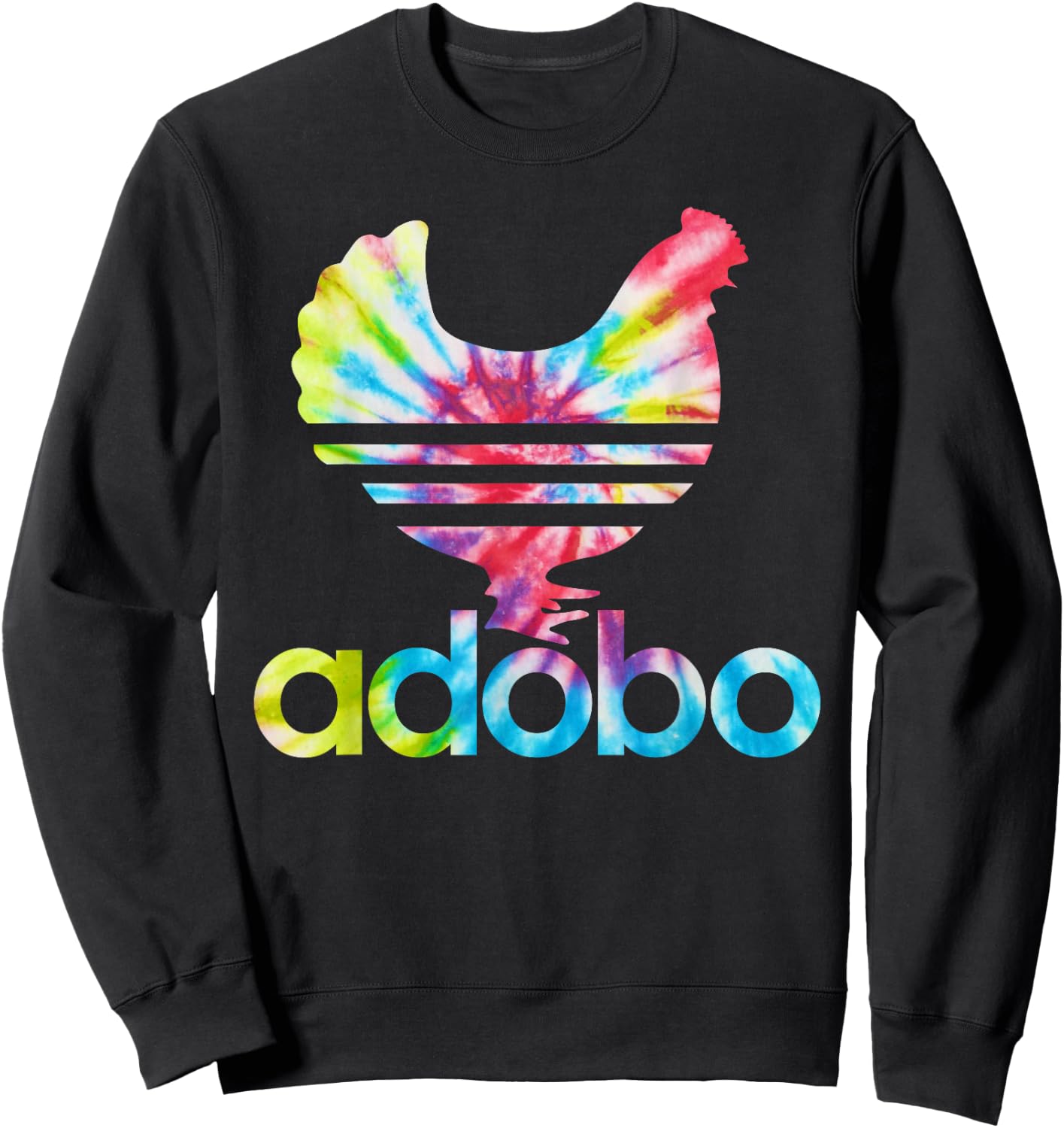 Tie Dye Filipino Adobo Chicken Philippines Funny Pinoy Food Sweatshirt - Sweatshirt | Black
