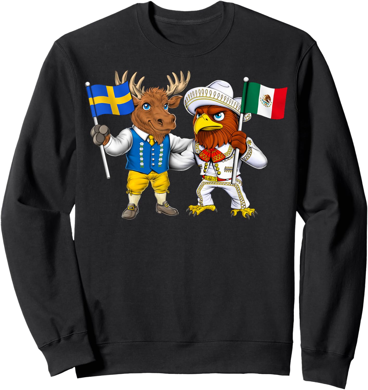 Mexico Sweden Flag Proud Mexican Roots Swedish Heritage Sweatshirt - Sweatshirt | Black