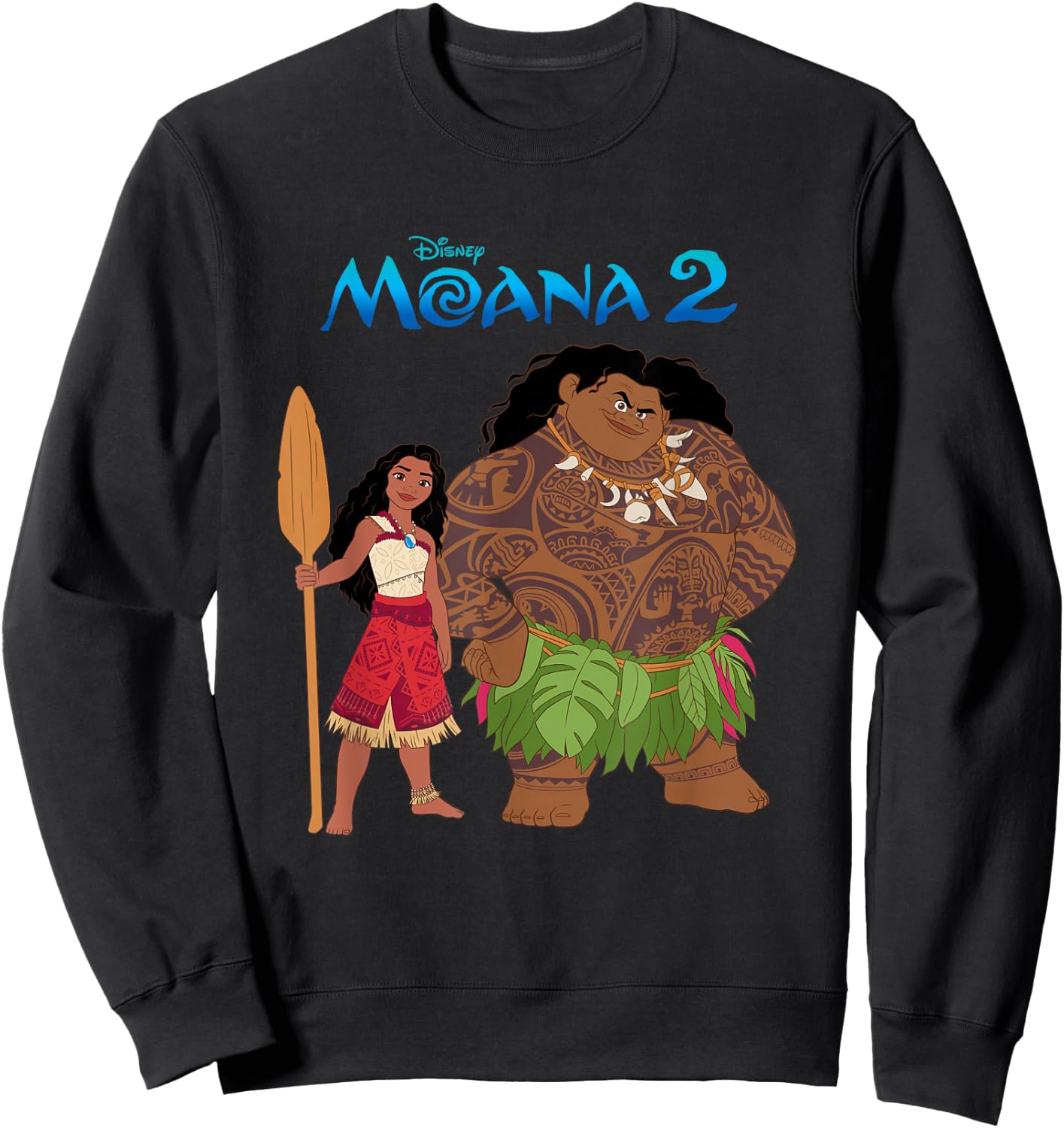 Disney Moana 2 Maui & Moana Oceania Duo , grey, S Sweatshirt - Sweatshirt | Black