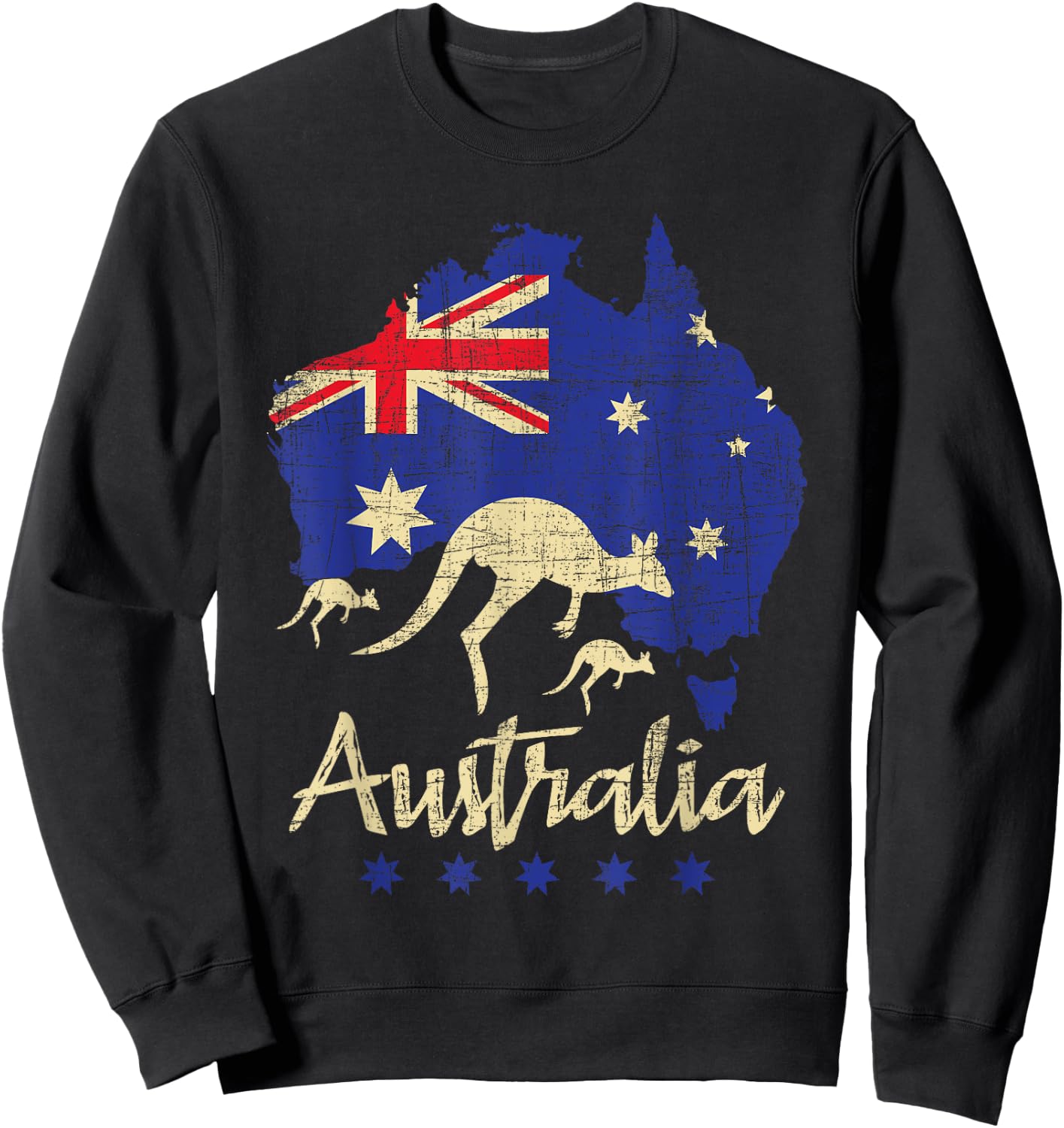 Australia - Kangaroo Australian Lover Wildlife Zoo Animal Small Sweatshirt - Sweatshirt | Black