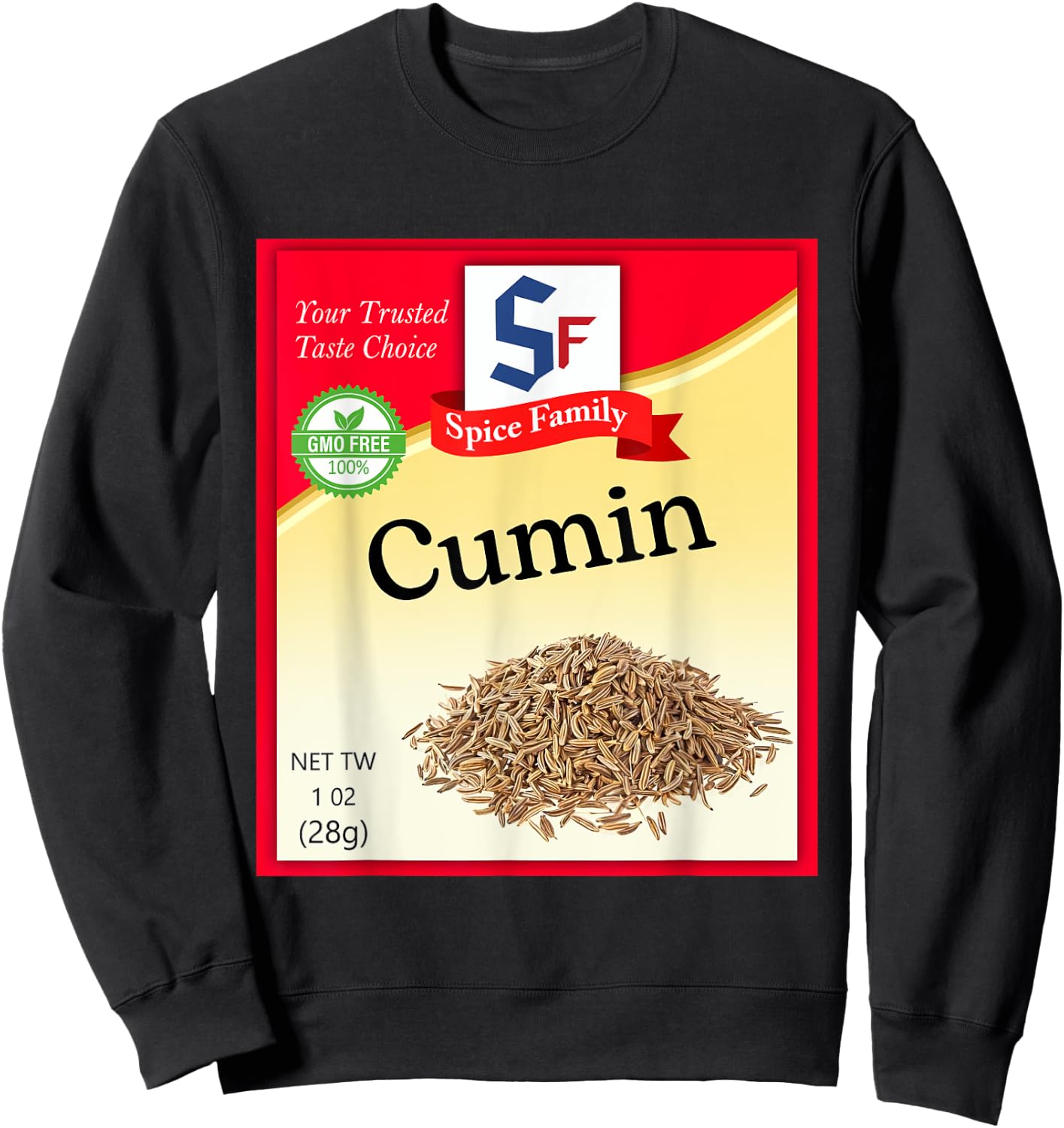 Cumin Condiment Costume Holiday Spice Costumes Sweatshirt - Sweatshirt | Black