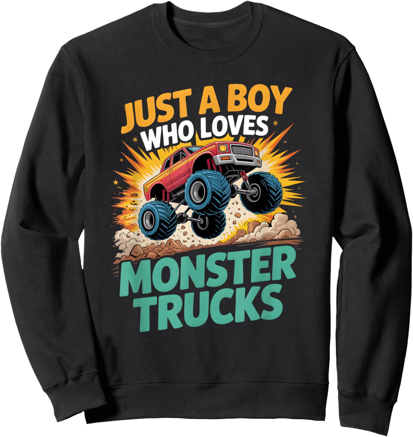 Boys Monster Truck Sweatshirt - Sweatshirt | Black