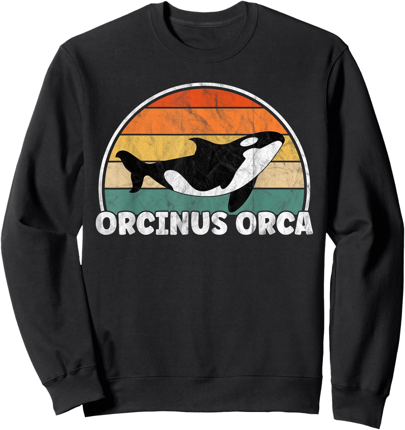 Orcinus Orca - Orcas Retro Distressed Sweatshirt - Sweatshirt | Black
