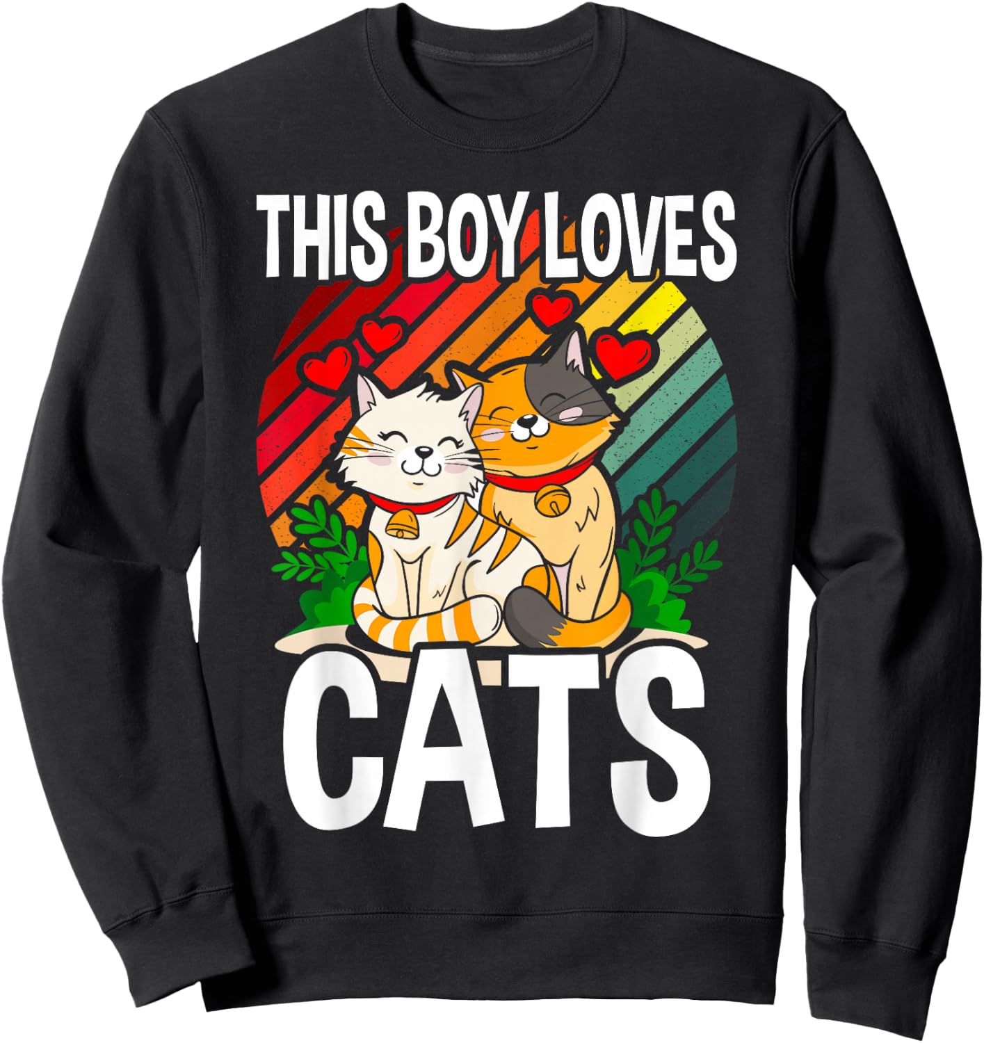This Boy Loves Cats Boys Cat Sweatshirt - Sweatshirt | Black