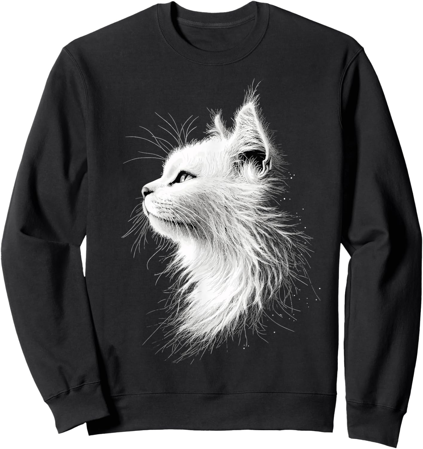 Angora Cat White Turkish Angora Cat Cute Angora Cats Sweatshirt - Sweatshirt | Black