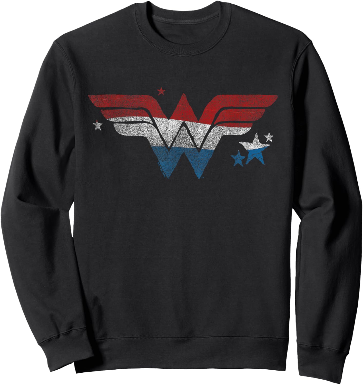 Wonder Woman 4th Of July Red, White, And Blue Logo Sweatshirt - Sweatshirt | Black