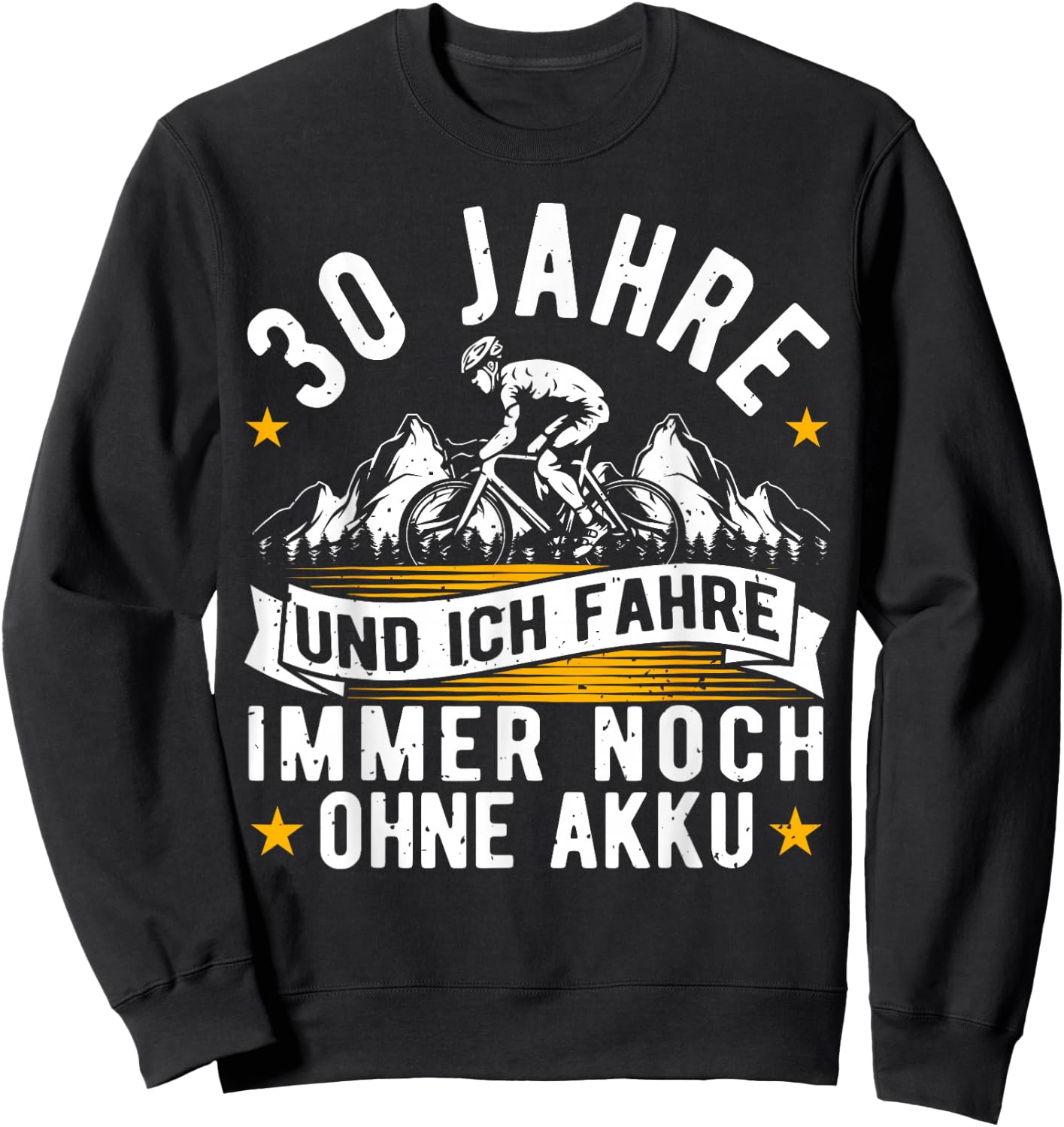 30th Birthday Man Bicycle, Cyclist, 30 Years Biker , black Sweatshirt - Sweatshirt | Black