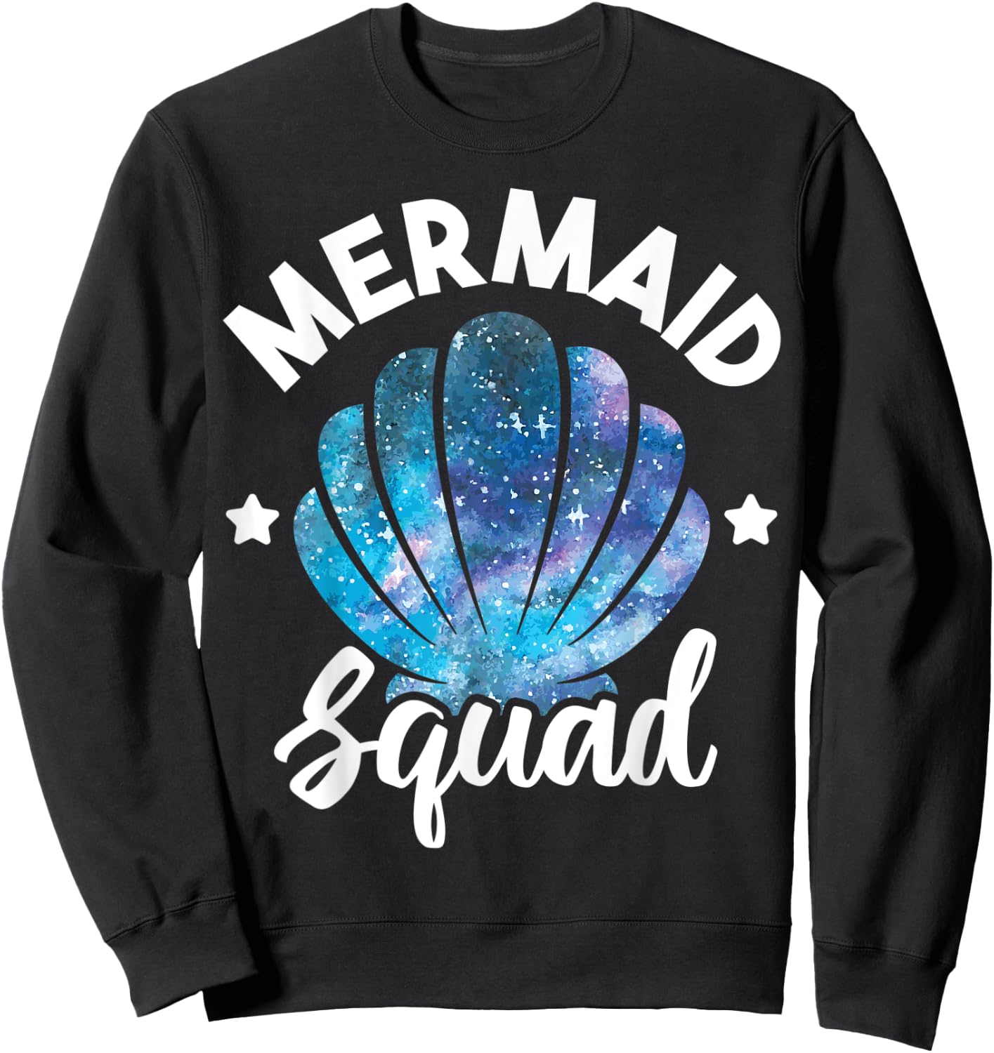 Cute Mermaid Squad Seashell Matching Mermaid Squad Party Sweatshirt - Sweatshirt | Black