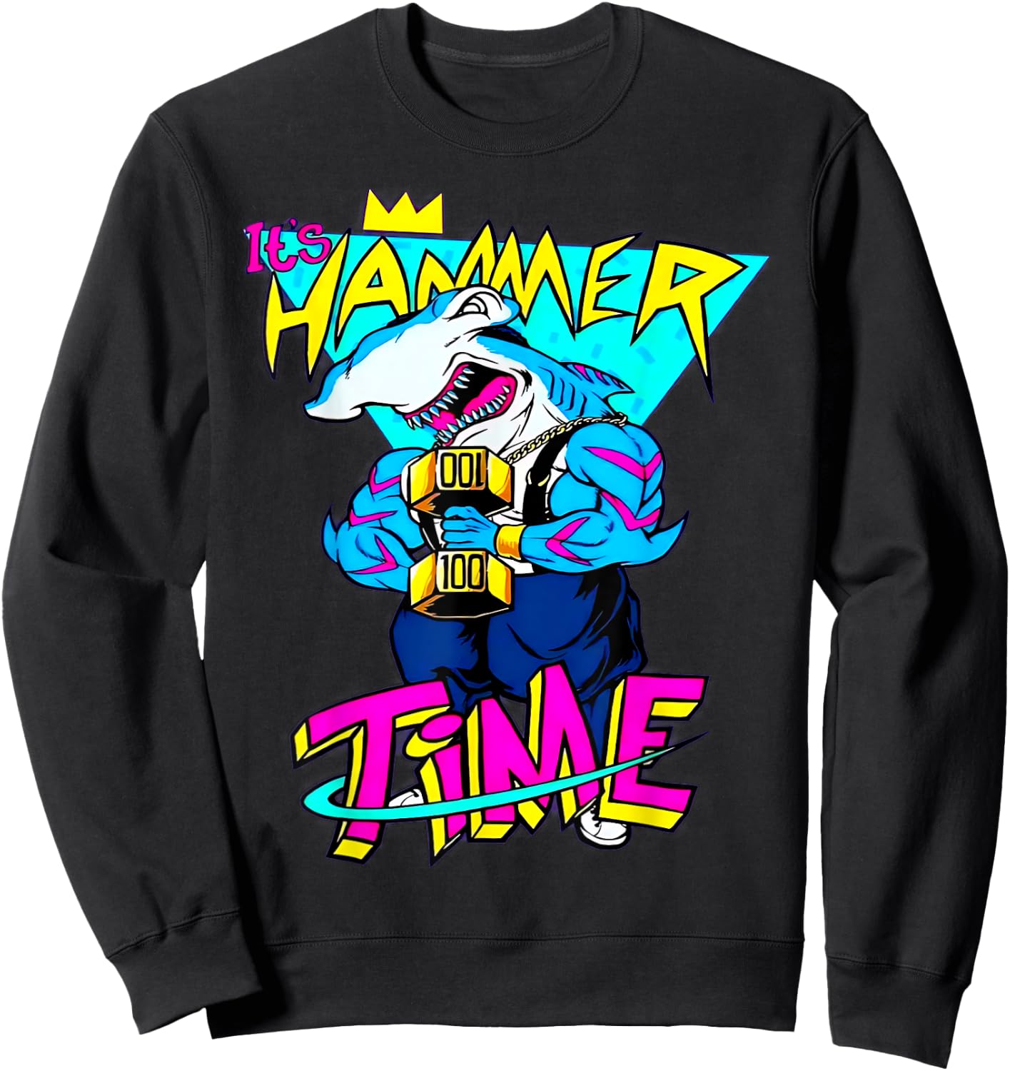 It's Hammer Time Shark Fitness Weightlifting Bodybuilding Sweatshirt - Sweatshirt | Black