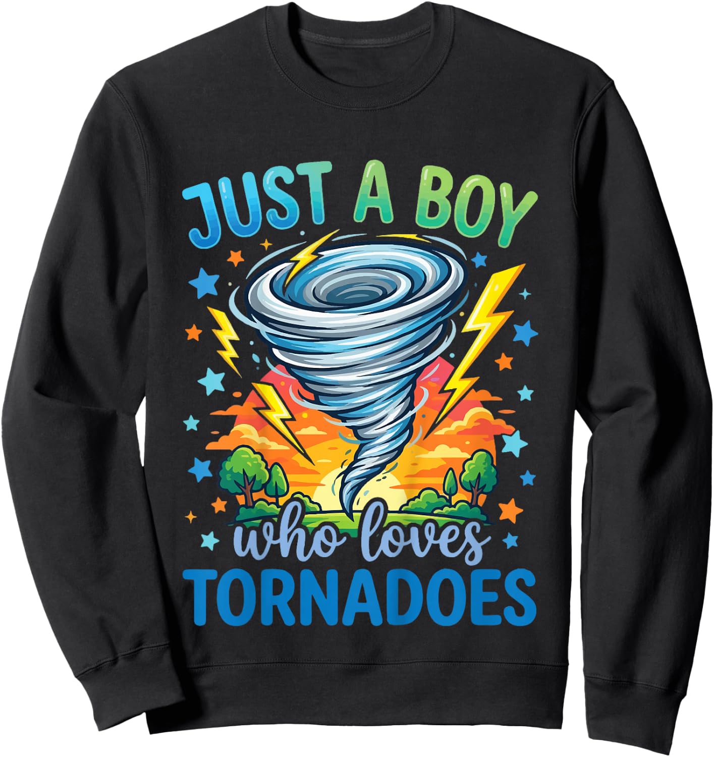 Kids Just A Boy Who Loves Tornadoes Sweatshirt - Sweatshirt | Black