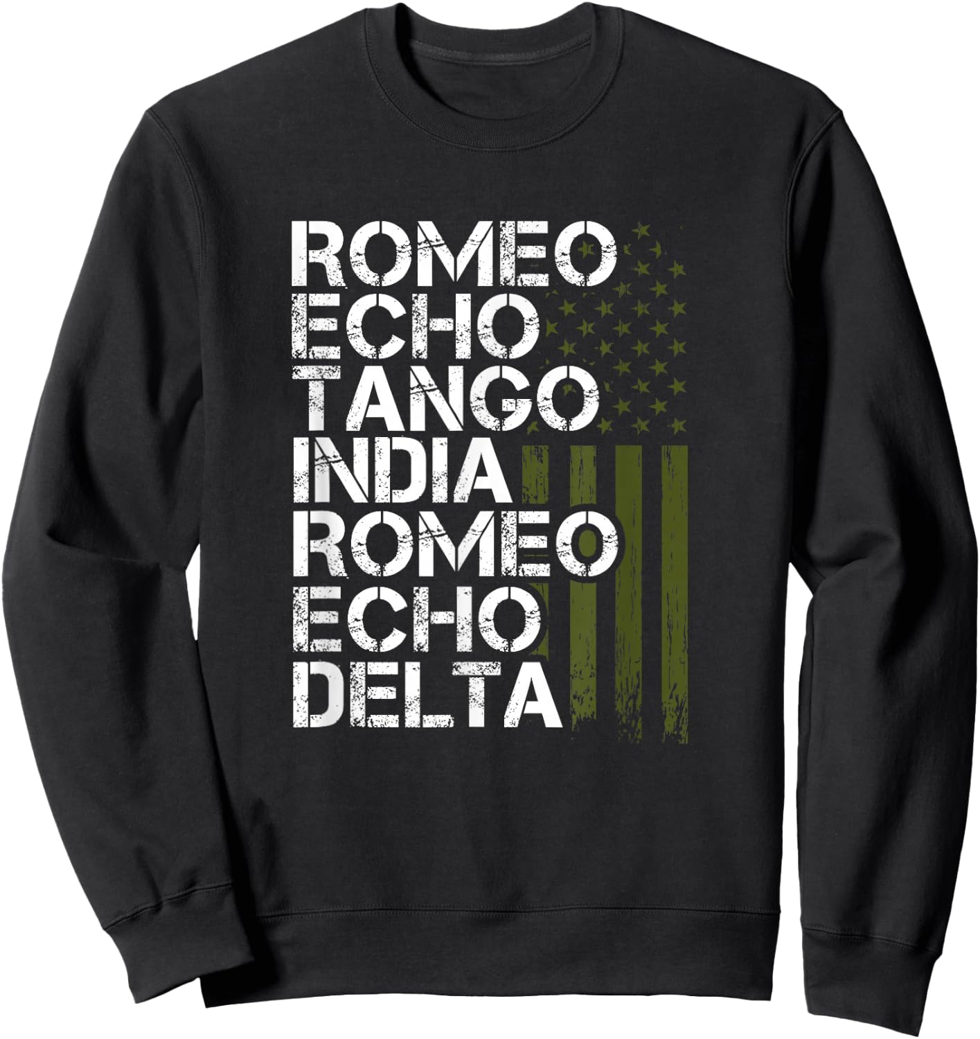 Retired Military Men Women Phonetic Alphabet Retirement Small Sweatshirt - Sweatshirt | Black