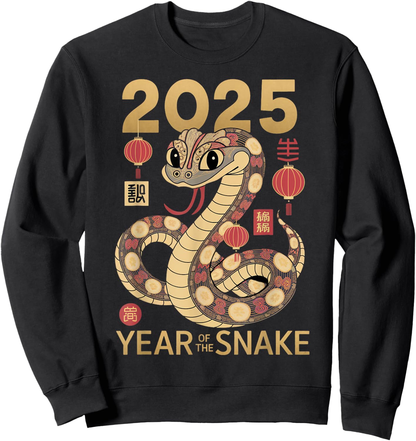 Chinese New Year Zodiac Sign Year Of The Snake 2025 Sweatshirt - Sweatshirt | Black
