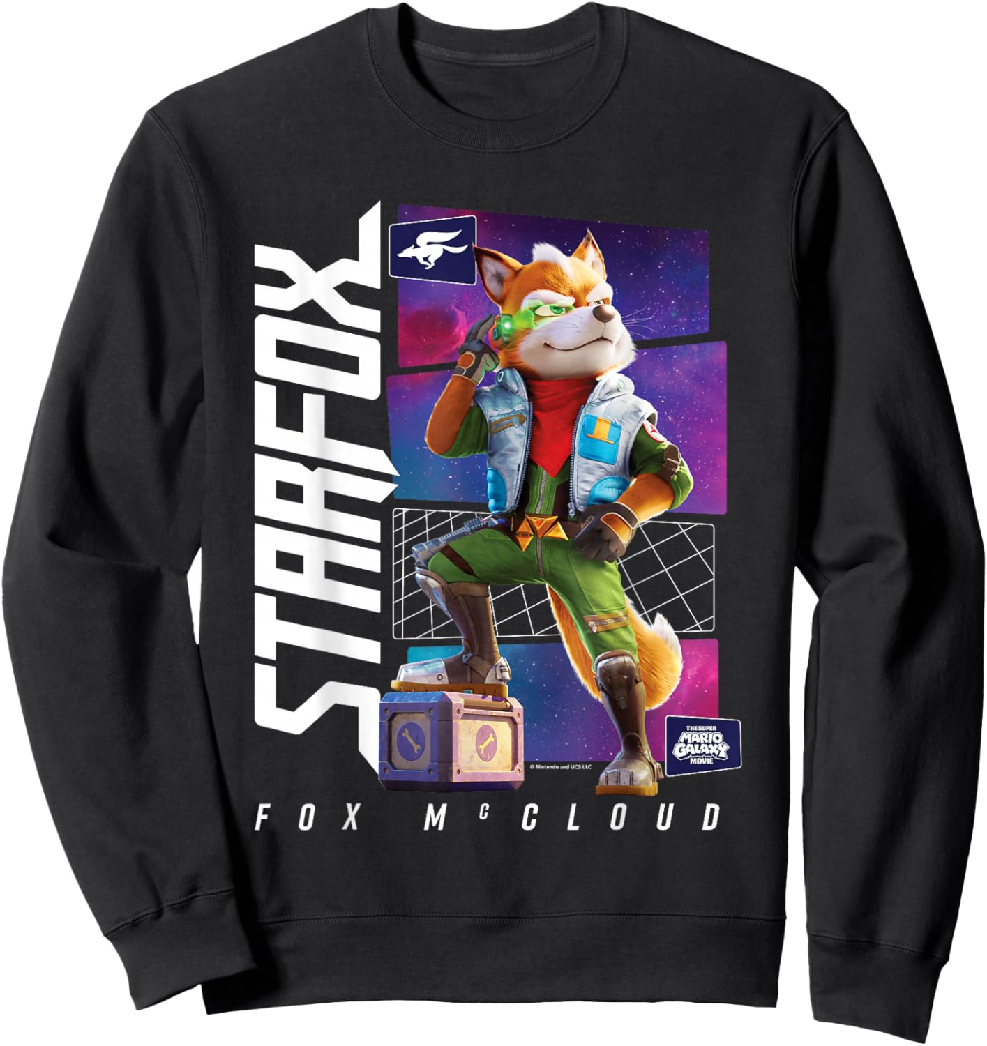 The Super Mario Galaxy Movie Fox McCloud Hero Pose Sweatshirt - Sweatshirt | Black