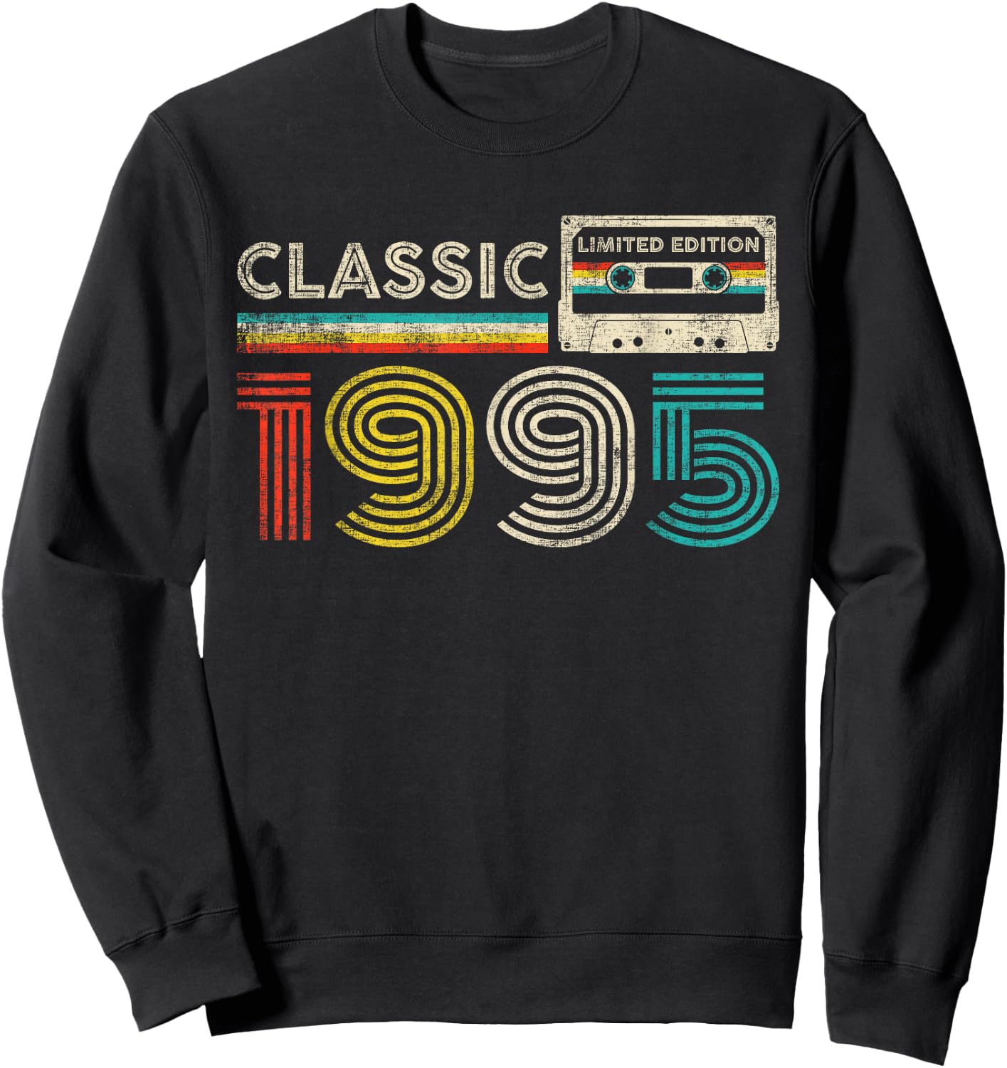 Classic 1995 Retro Birthday Idea 1995 Cassette Tape Vintage , black, S Sweatshirt - Sweatshirt | Black