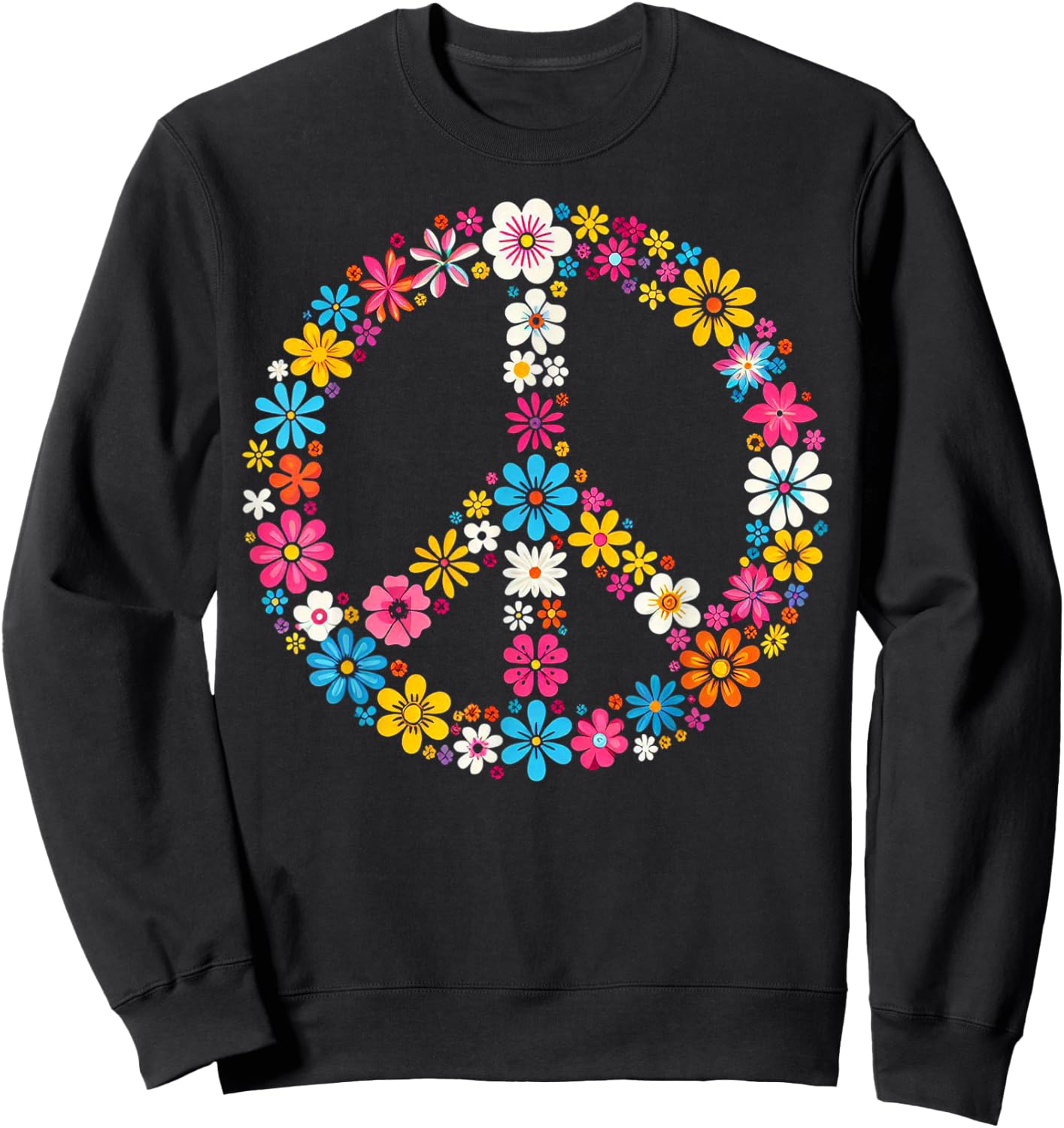 Peace Love Hippie Retro Tie Dye années 60 70 Vintage Graphique Sweatshirt - Sweatshirt | Black