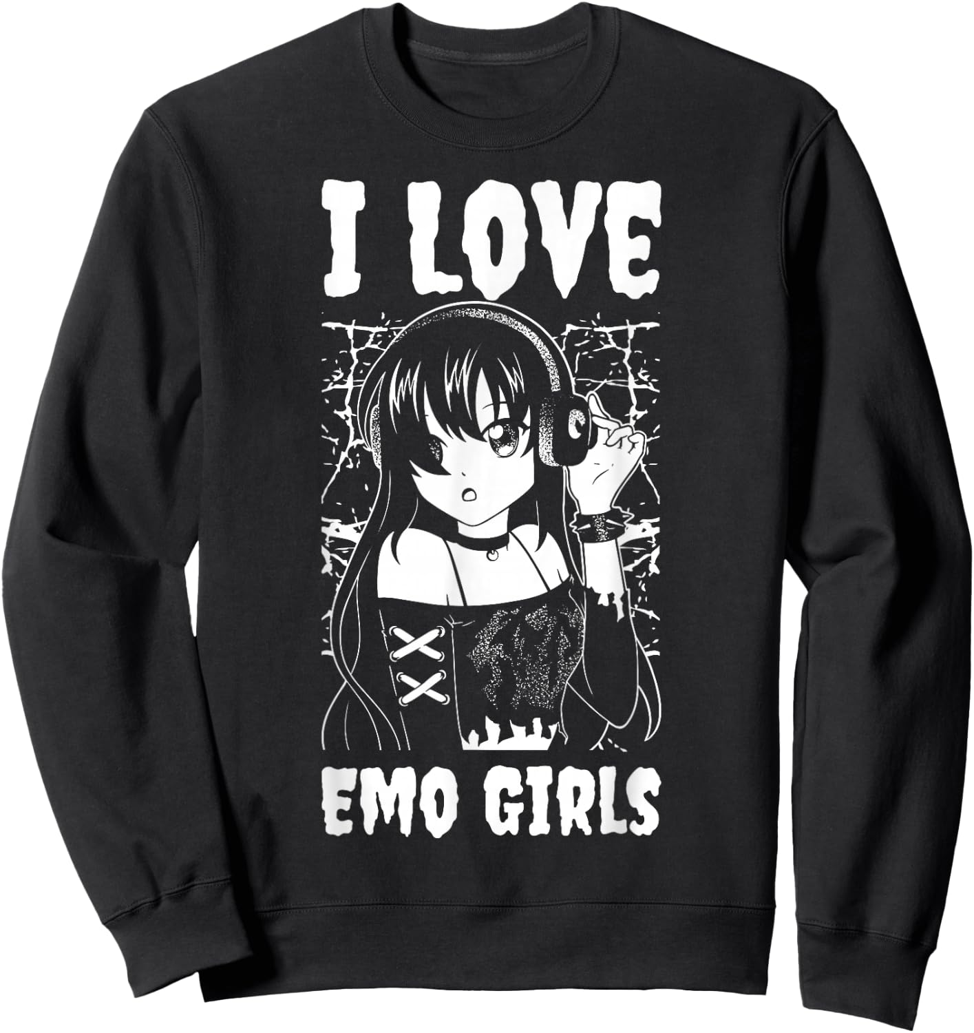 I Love Emo Girls Sweatshirt - Sweatshirt | Black