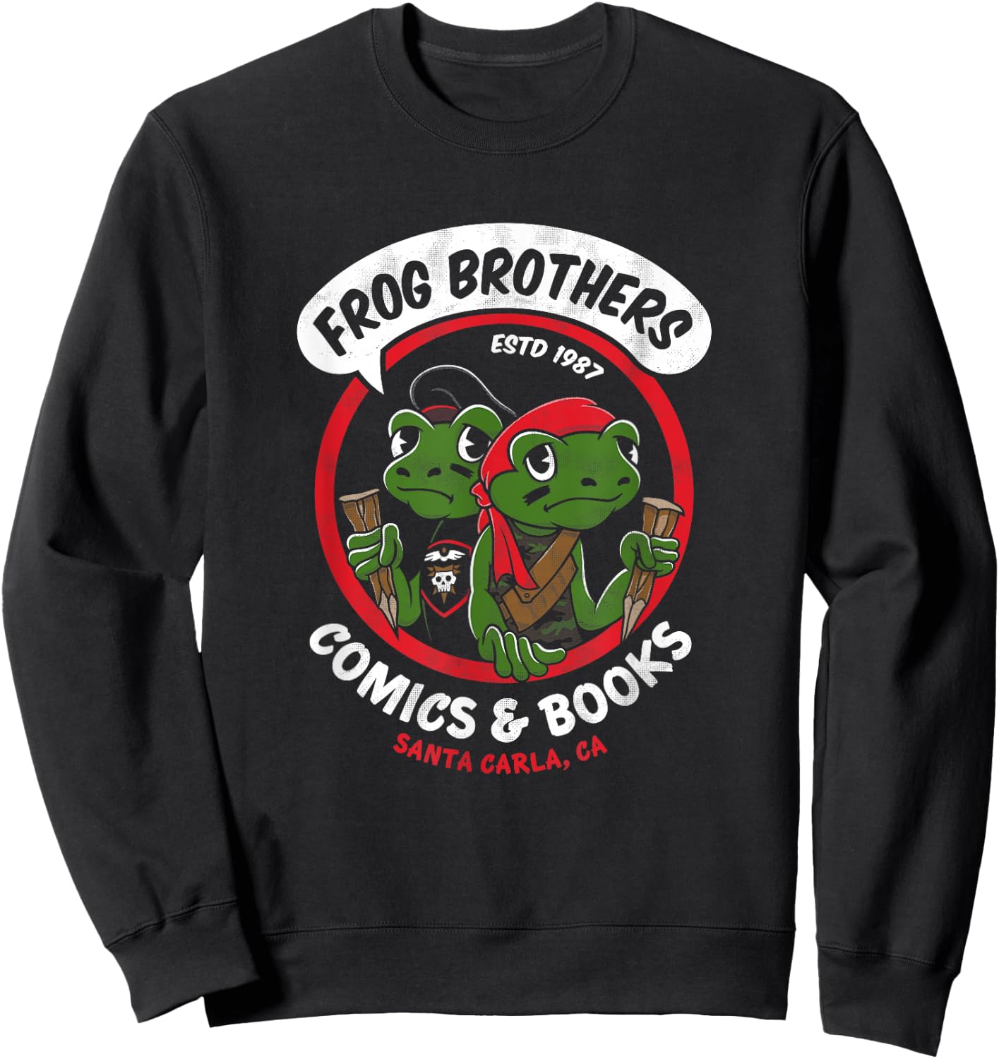 Frog Brothers Comics & Books - Vintage 80's Vampire Horror Sweatshirt - Sweatshirt | Black