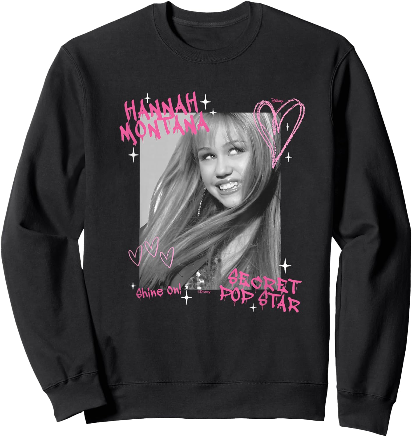 Disney Hannah Montana Secret Pop Star Photo Shine On Sweatshirt - Sweatshirt | Black