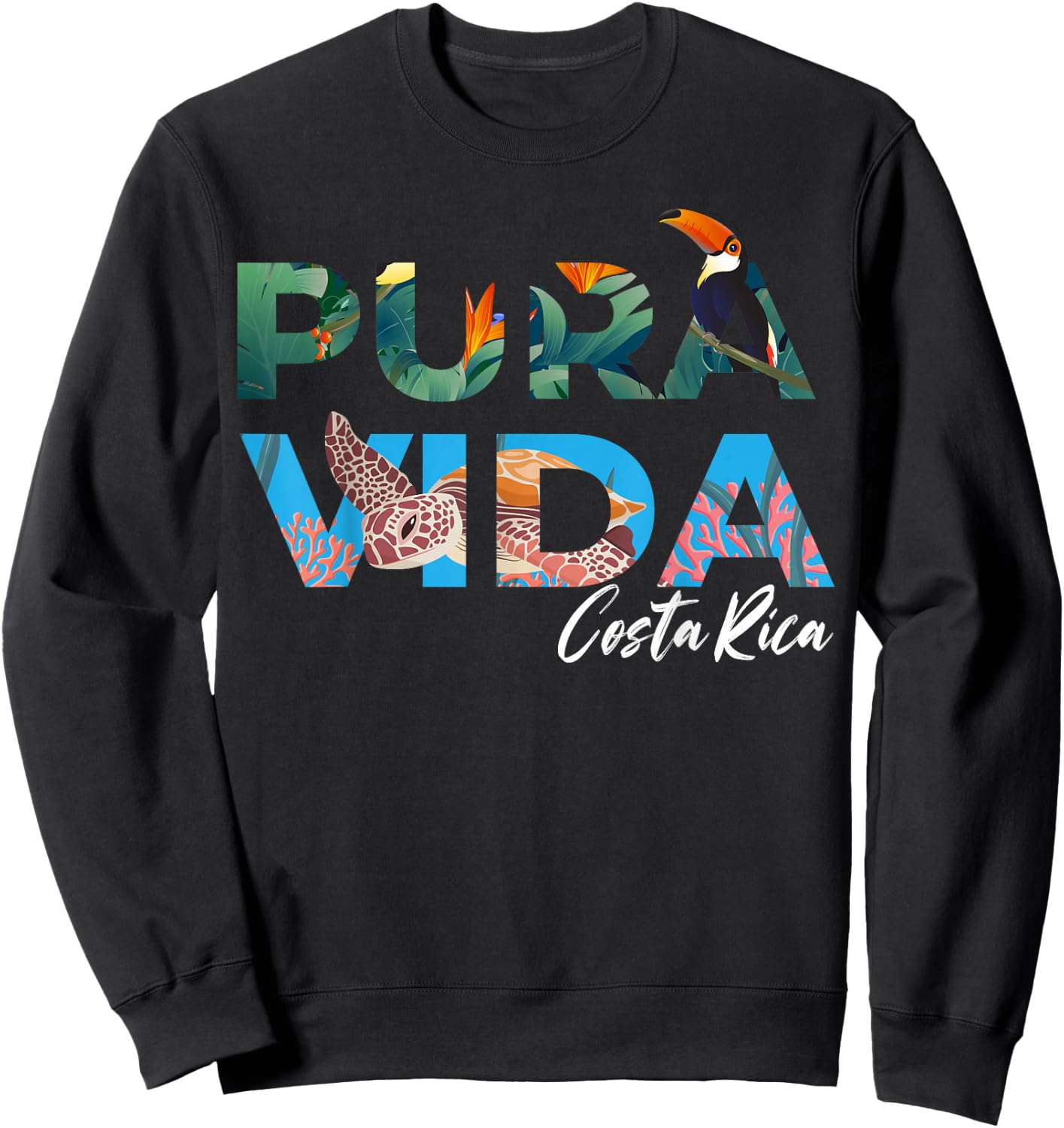 Costa Rica Pura Vida - Costa Ricans , Black, S Sweatshirt - Sweatshirt | Black