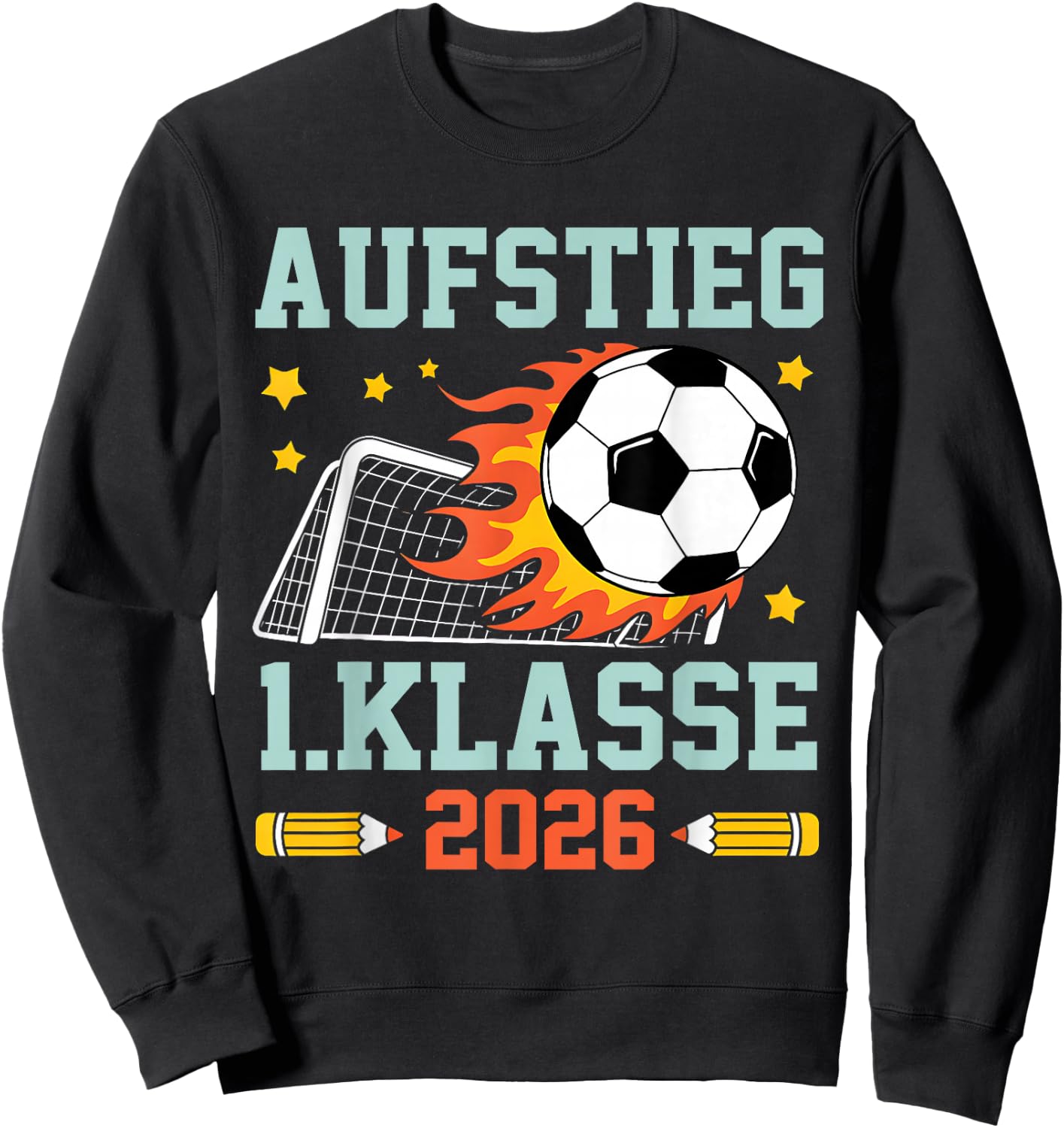 Schulkind 2026 Einschulung Erste Klasse Fußball 1 Klasse Sweatshirt - Sweatshirt | Black
